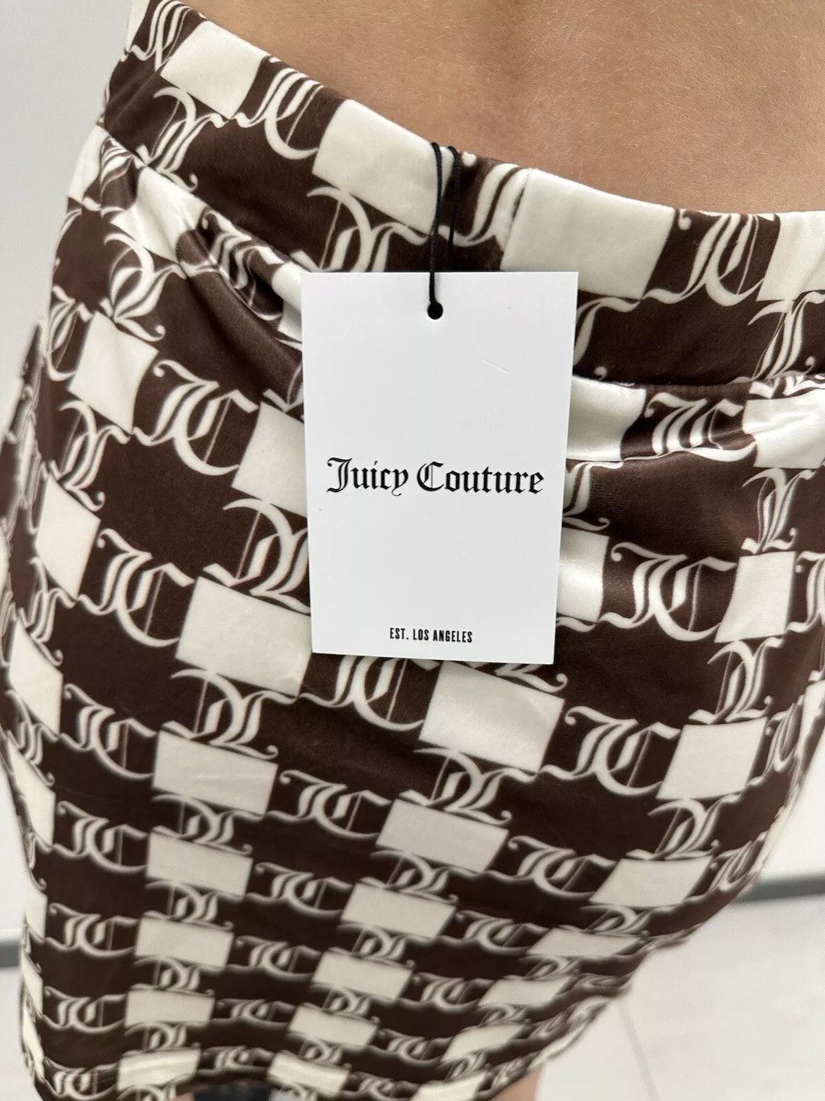 Juicy Couture NEW Juicy Couture Monogram Velour Velvet Skirt Size 30" / US 8 / IT 44 - 11 Thumbnail
