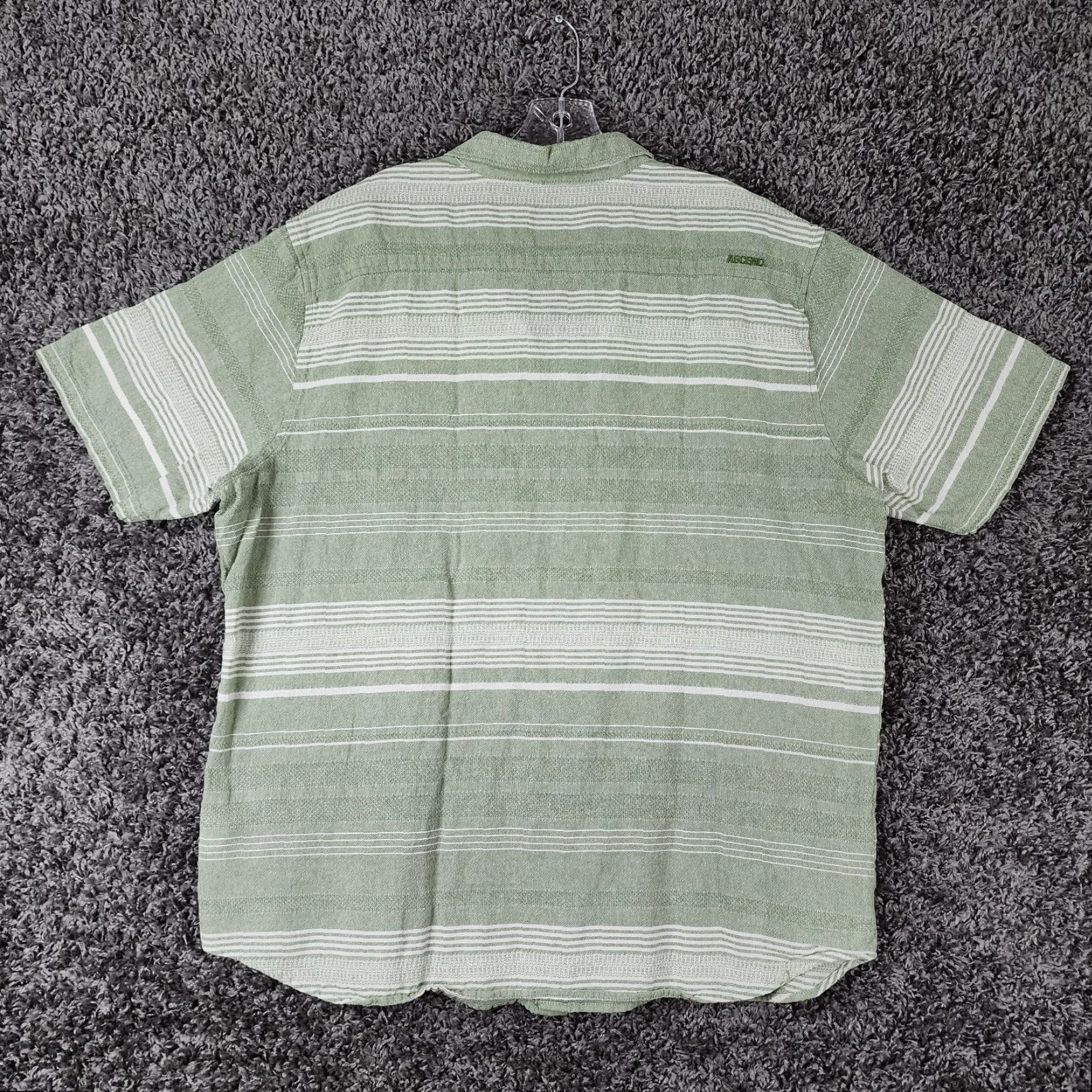 ASCENO ASCEND Striped Button-Up Shirt Adult XL Green Short Sleeve Mens Size US 36 / EU 52 - 5 Thumbnail
