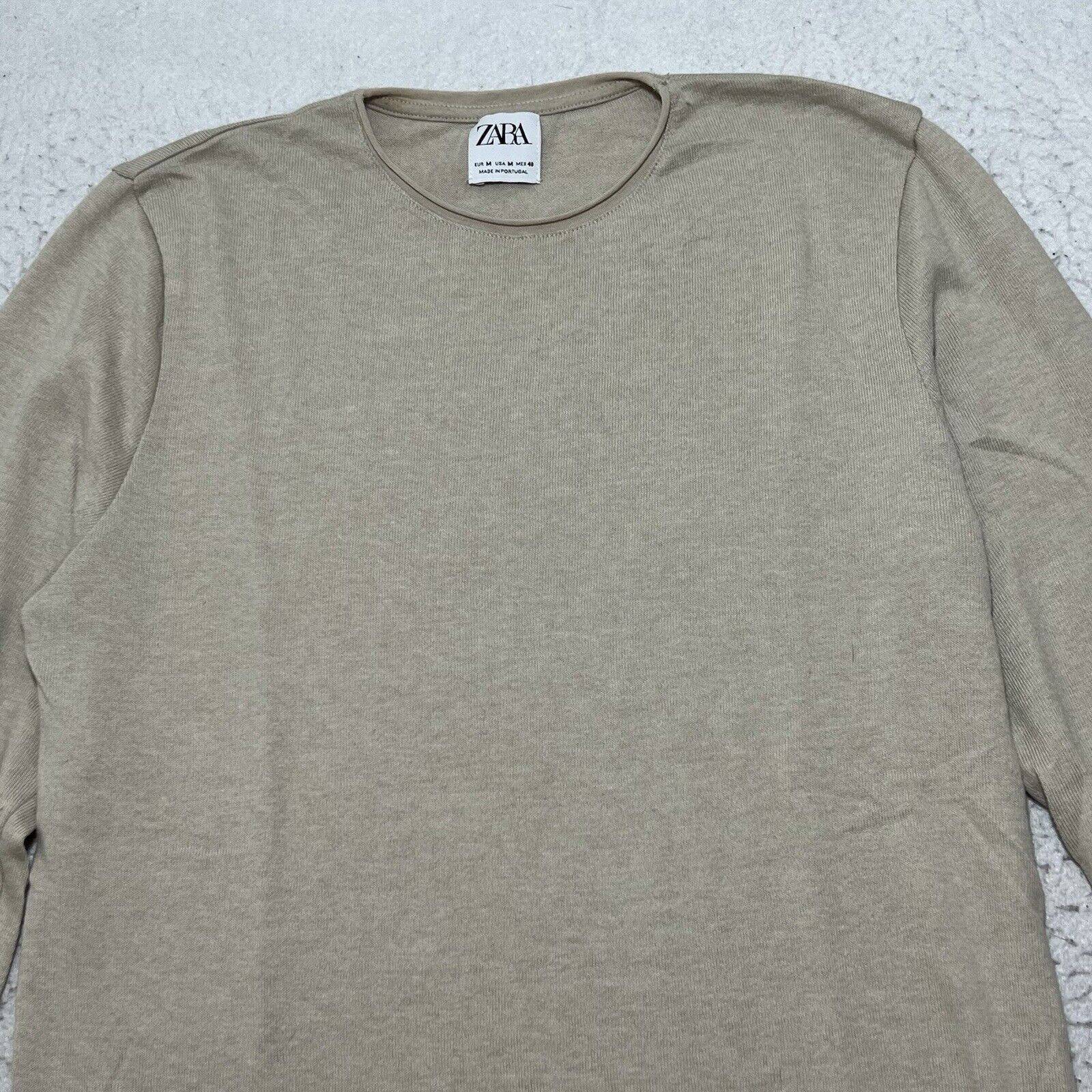 Zara Zara Long Sleeve Lightweight T Shirt Elastic Waist Beige Size M / US 6-8 / IT 42-44 - 2 Thumbnail