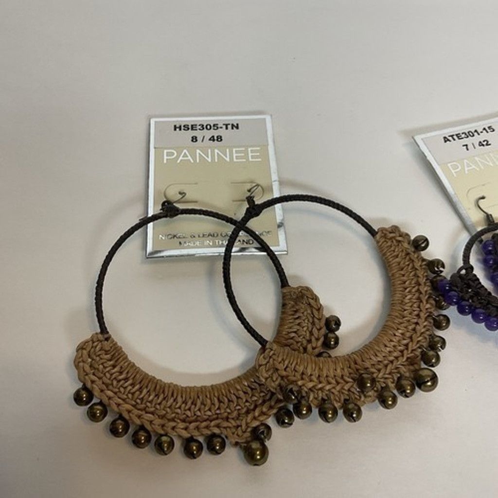Other NWT Pannee Lot of 2 Drop Boho Woven Hoop Earrings Ring Size ONE SIZE - 11 Thumbnail