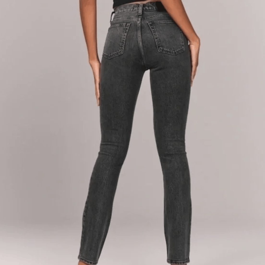 Abercrombie & Fitch Abercrombie 90s Skinny High Rise Black Wash Jeans 27 Long Size 27" / US 4 / IT 40 - 3 Thumbnail
