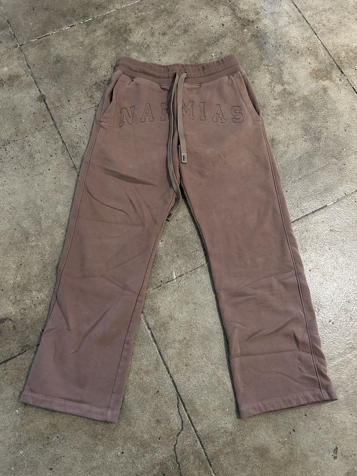 Nahmias Nahmias Brown Logo Sweatpants Size US 30 / EU 46 - 1 Thumbnail