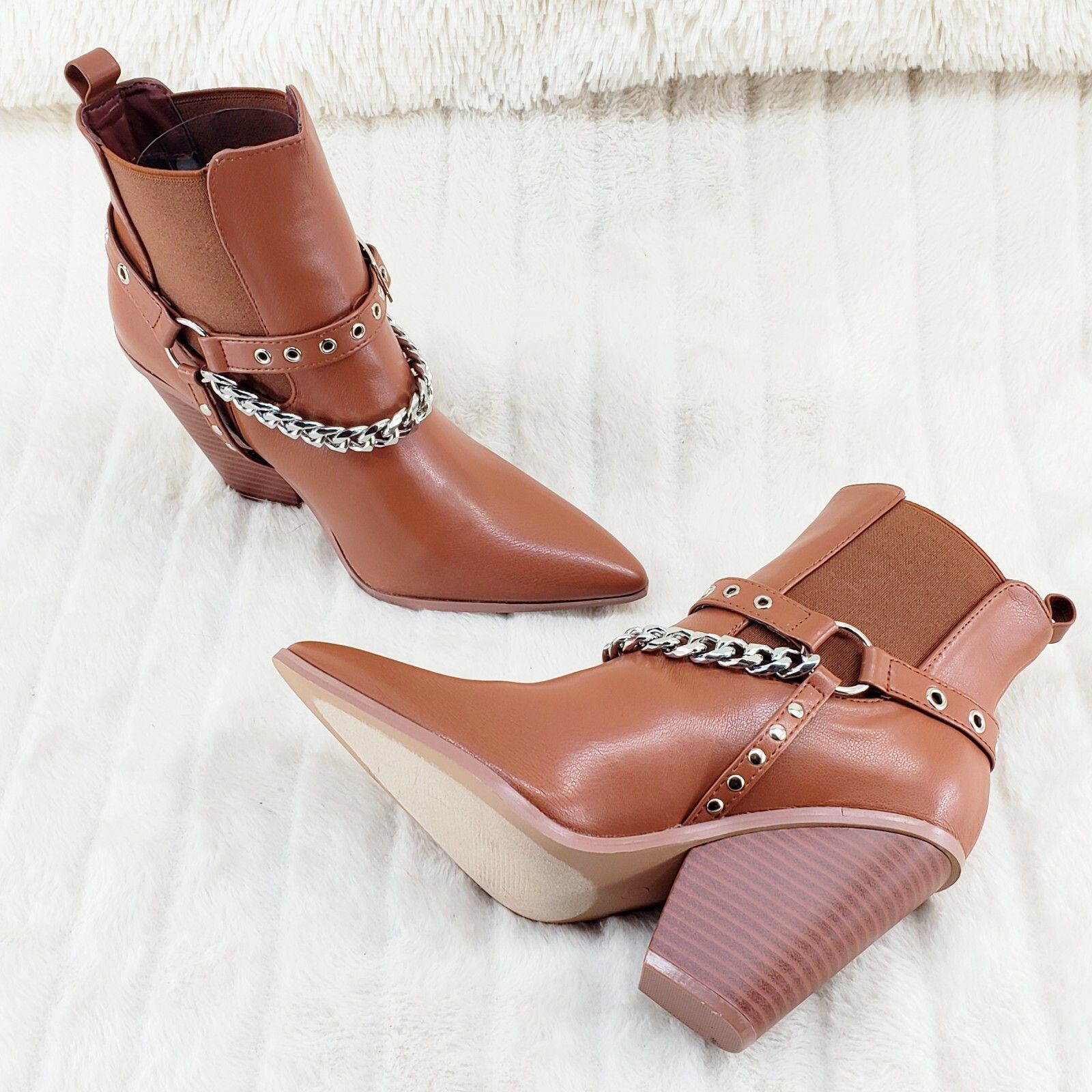 Other Dimitri Western Chain Strap Cowboy / Cowgirl Pull Ankle Boot Size US 11 / IT 41 - 4 Thumbnail