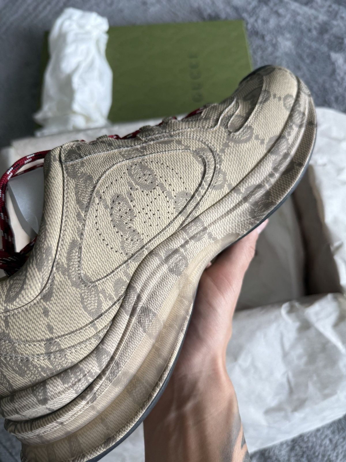 Gucci Gucci Run Sneaker Beige Ebony Monogram Size 9 US Size US 9 / EU 42 - 7 Thumbnail