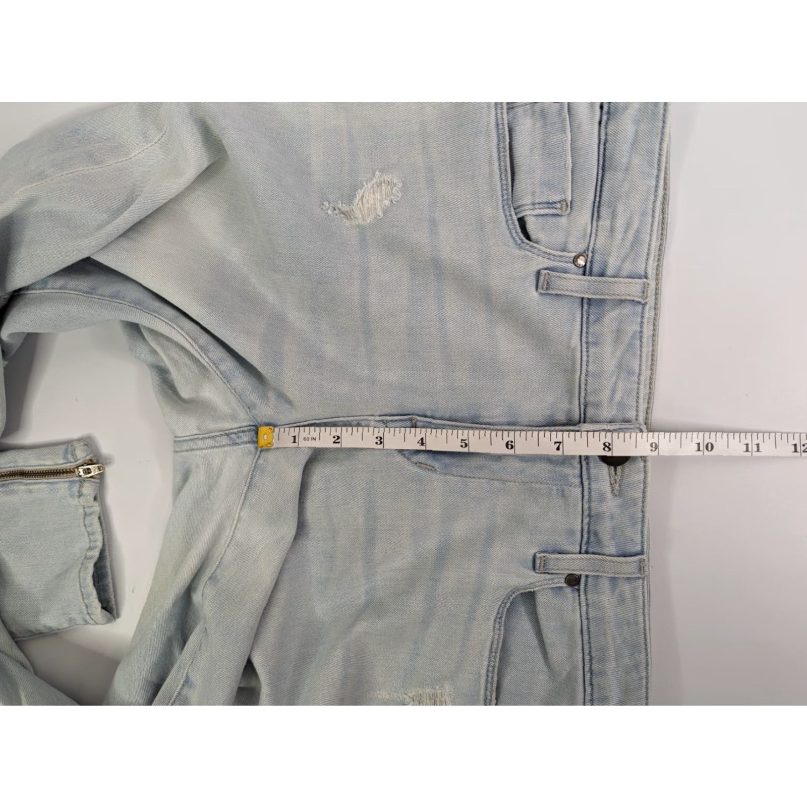 Vintage Fidelity Mila Zip Low Rise Ankle Slim Jeans Women’s 29 Light Washed Blue – Denim, 5-Pocket, Cotton Blend, Blue, Regular, Jeans, Womens Size 28" / US 6 / IT 42 - 7 Thumbnail