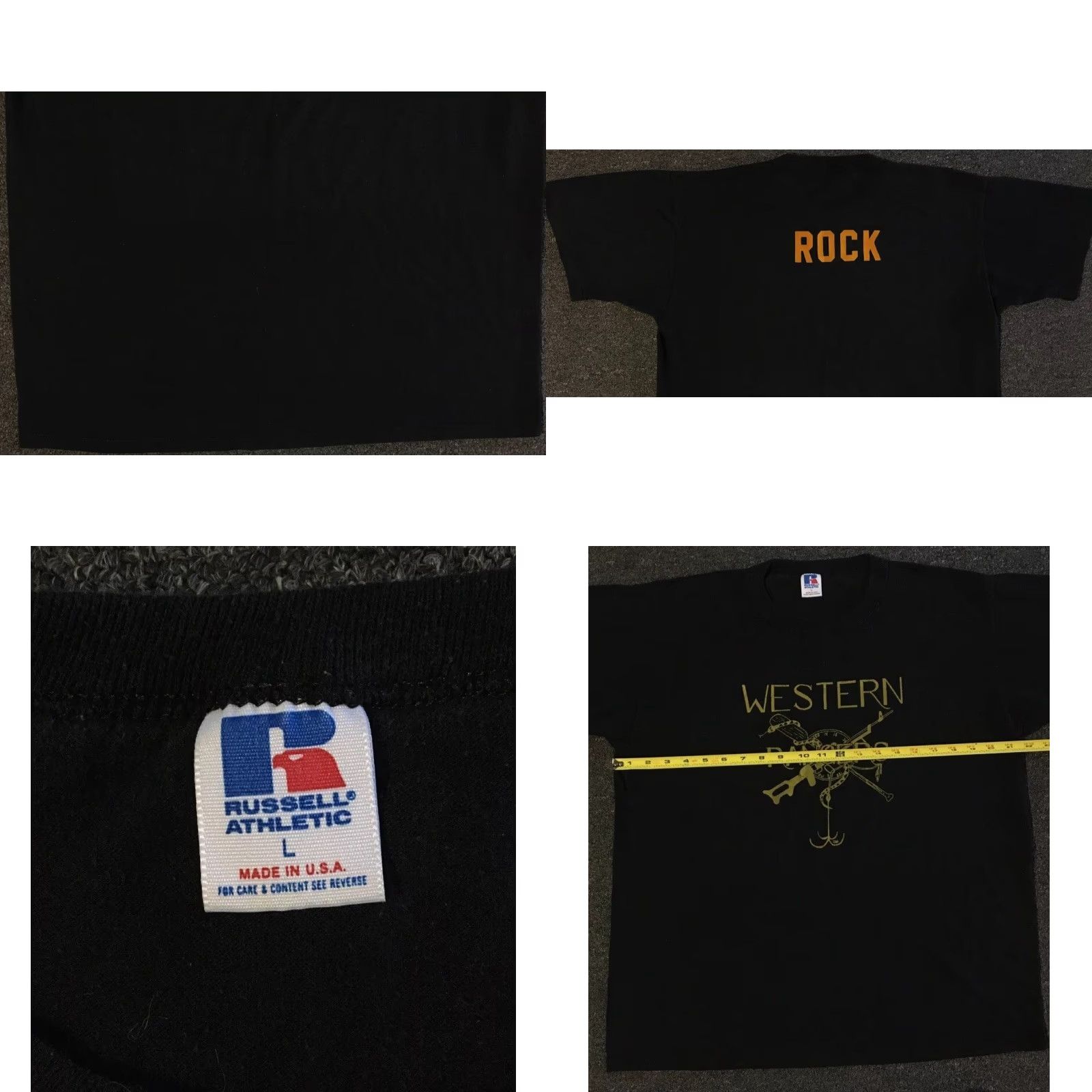 Vintage VINTAGE Russell Western Rangers Faded Gun Shirt S Black 80s 90s Grunge Army Biker Graphic Tee Mens Size US S / EU 44-46 / 1 - 8 Thumbnail