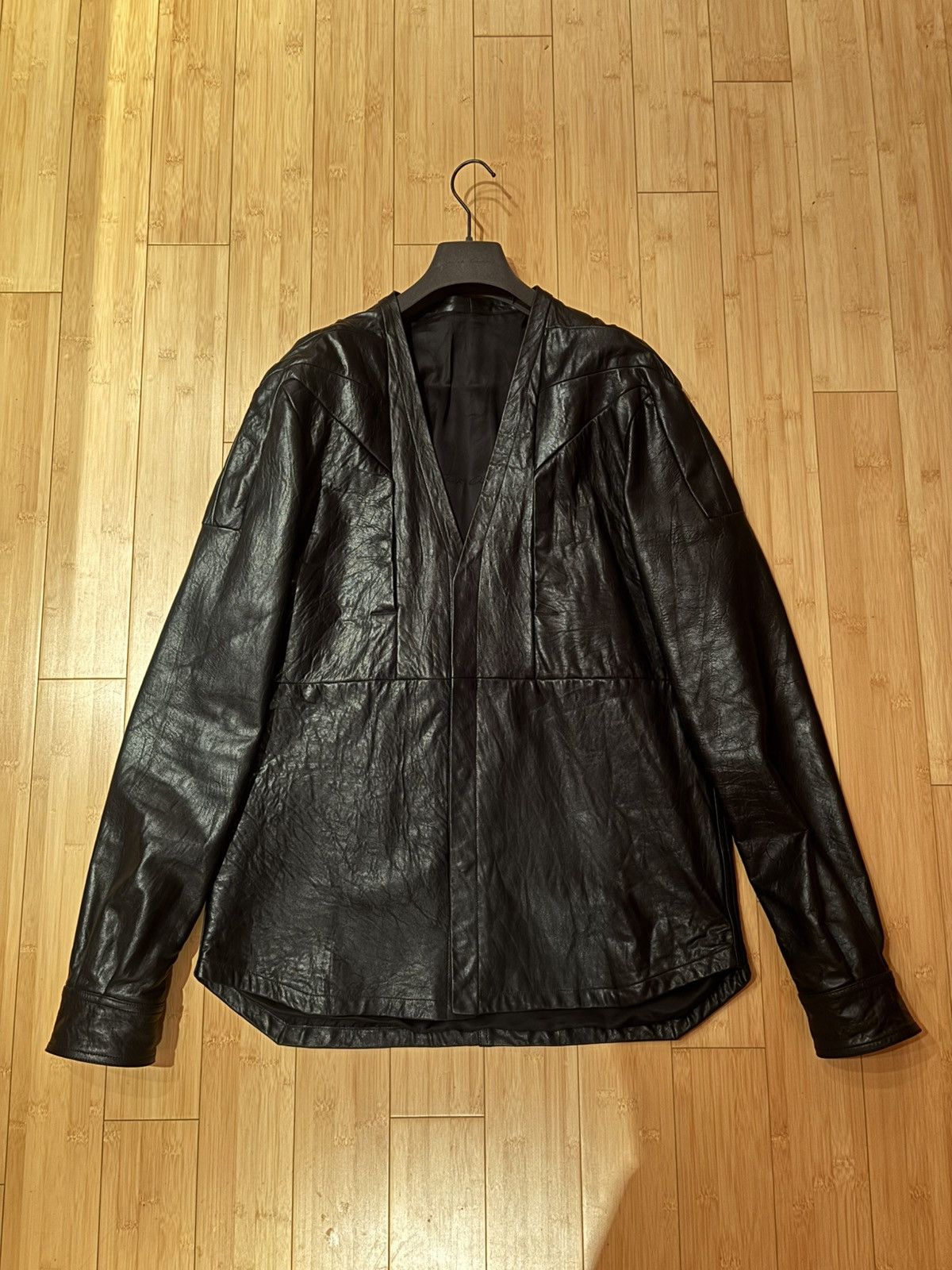Rick Owens Rick owens girdered larry shirt lamb leather jacket Size US M / EU 48-50 / 2 - 1 Thumbnail