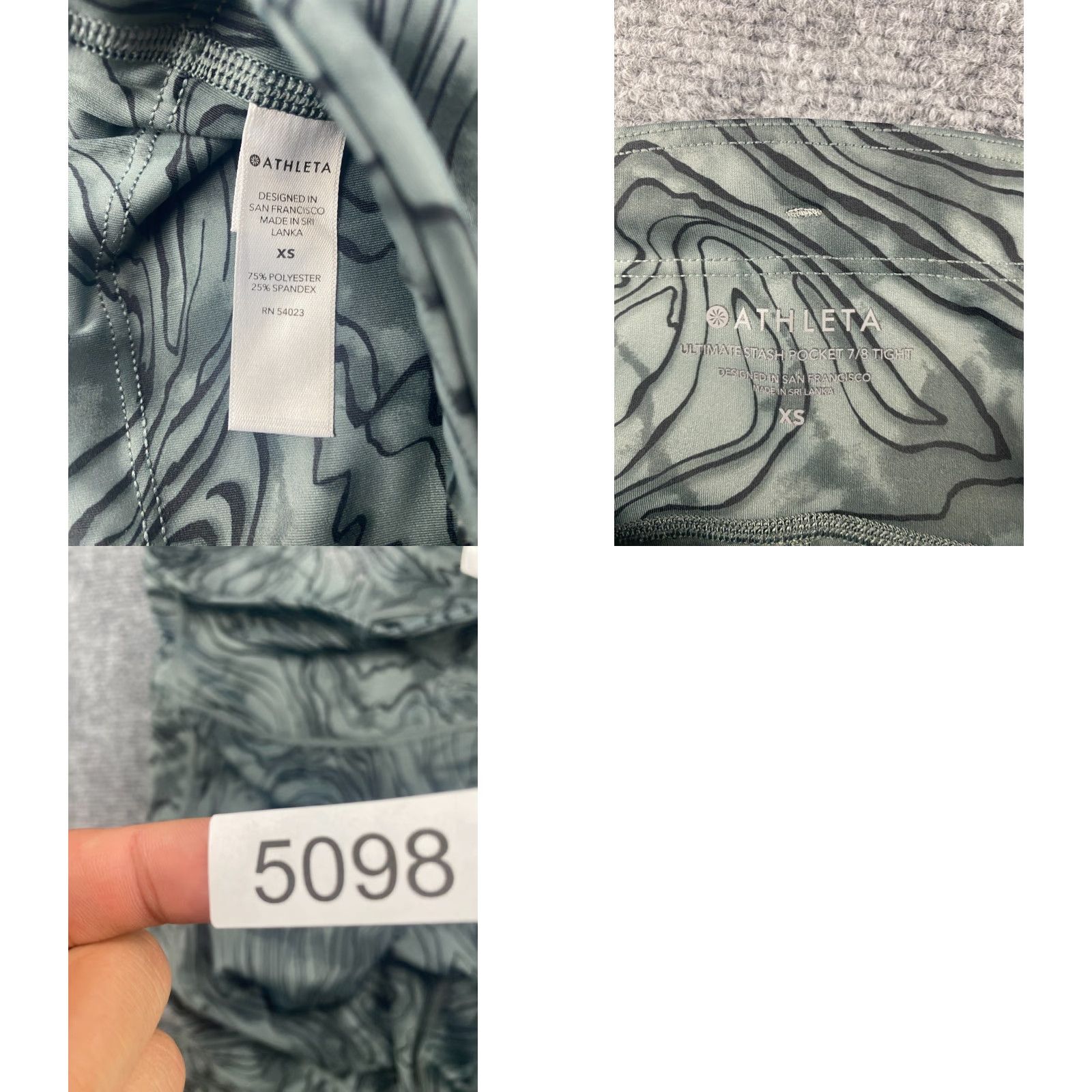 Athleta Athleta High Rise Tights XS Womens Gray Ultimate Stash Pocket 7/8 Pants Size 26" / US 2 / IT 38 - 8 Thumbnail