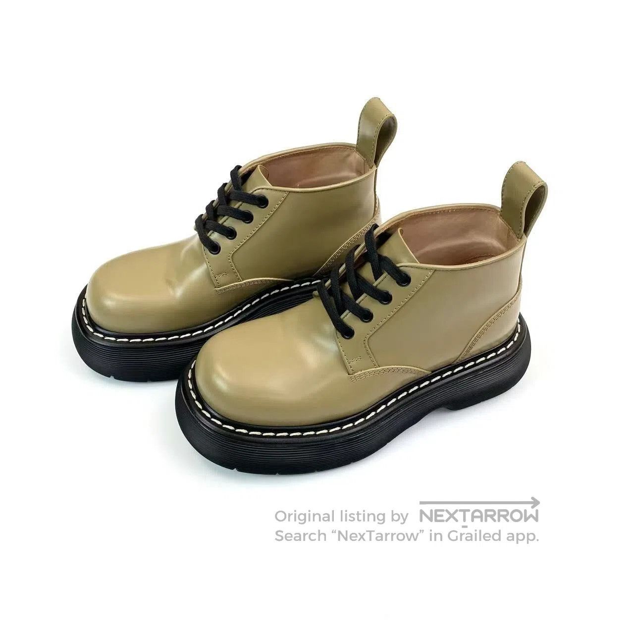 Bottega Veneta Bottega Veneta Avocado-colored Martin boots| Size US 5 / IT 35 - 1 Thumbnail