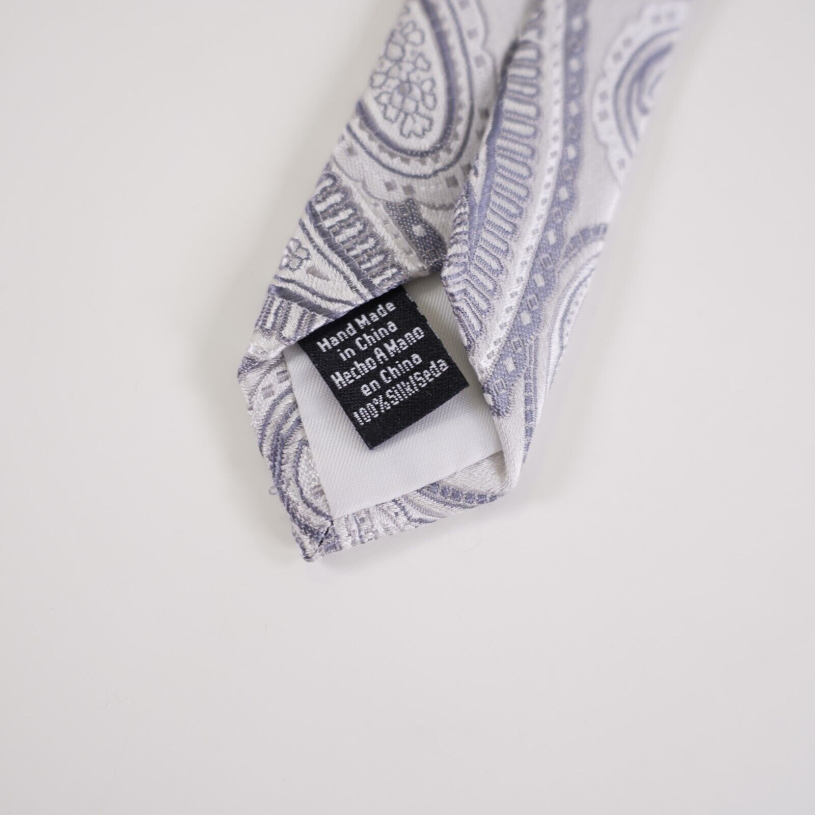 Croft & Barrow Croft & Barrow White Gray Woven Paisley Silk Tie Size ONE SIZE - 6 Thumbnail