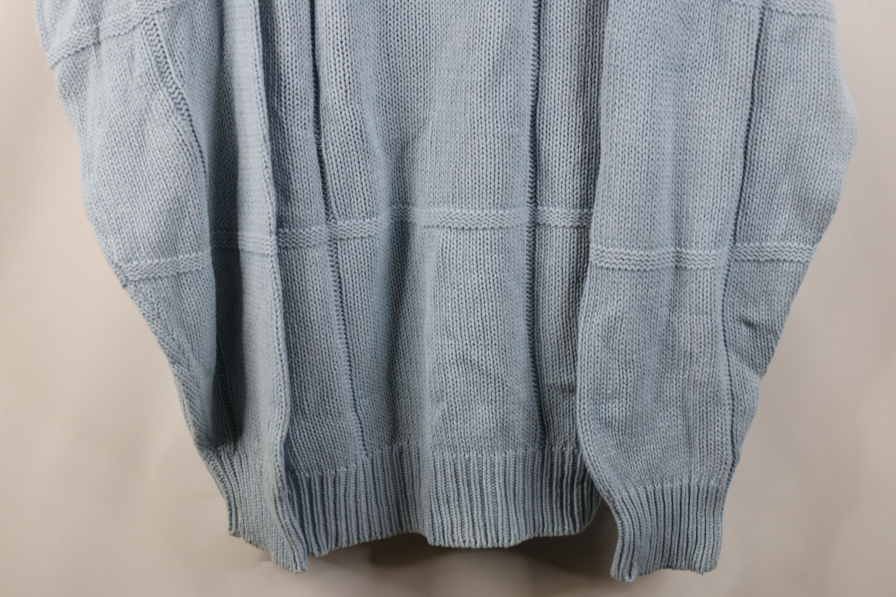 Vintage Vintage 90s Streetwear Ribbed Knit Sweater Carolina Blue Size US XL / EU 56 / 4 - 3 Thumbnail