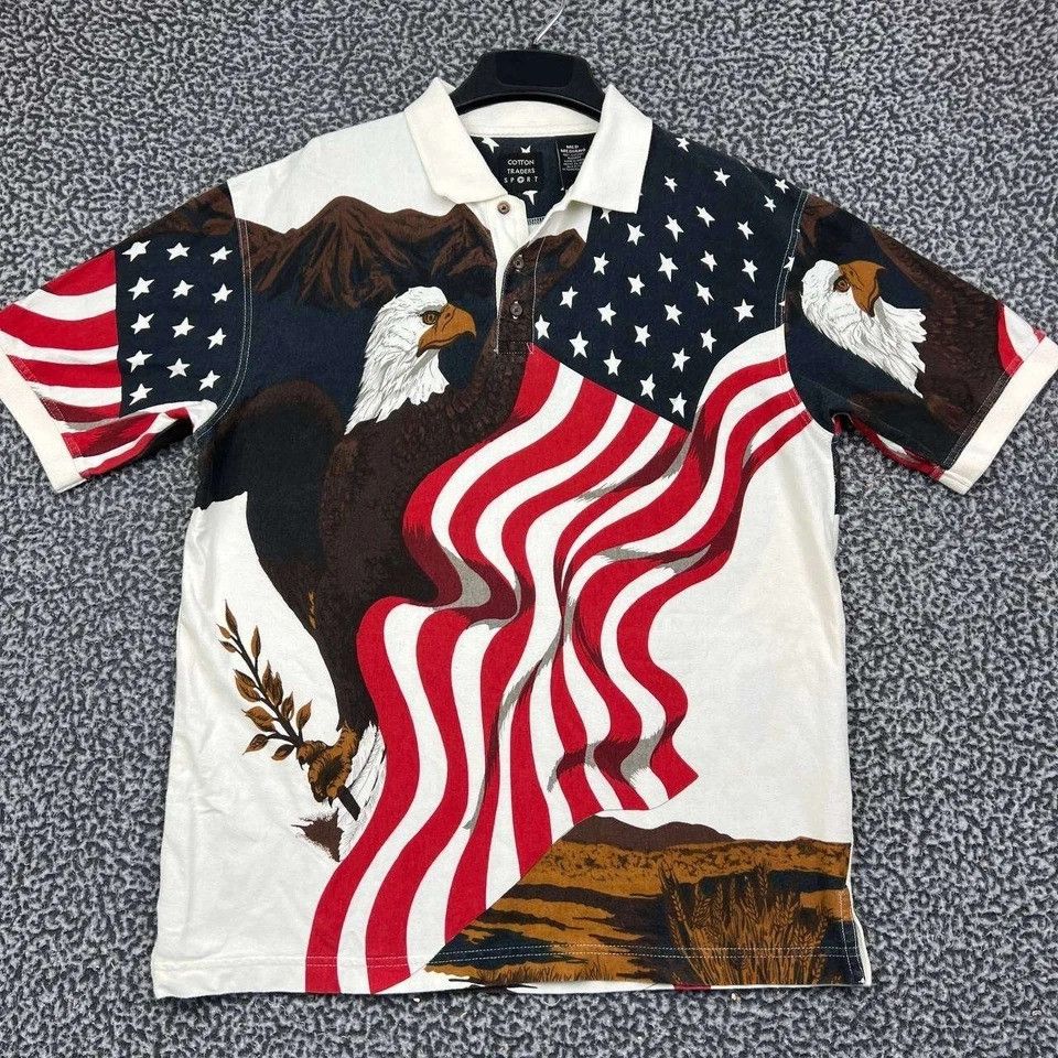 Cotton Traders Cotton Traders Sport Eagle American Flag Polo Shirt Men M Size US M / EU 48-50 / 2 - 1 Thumbnail
