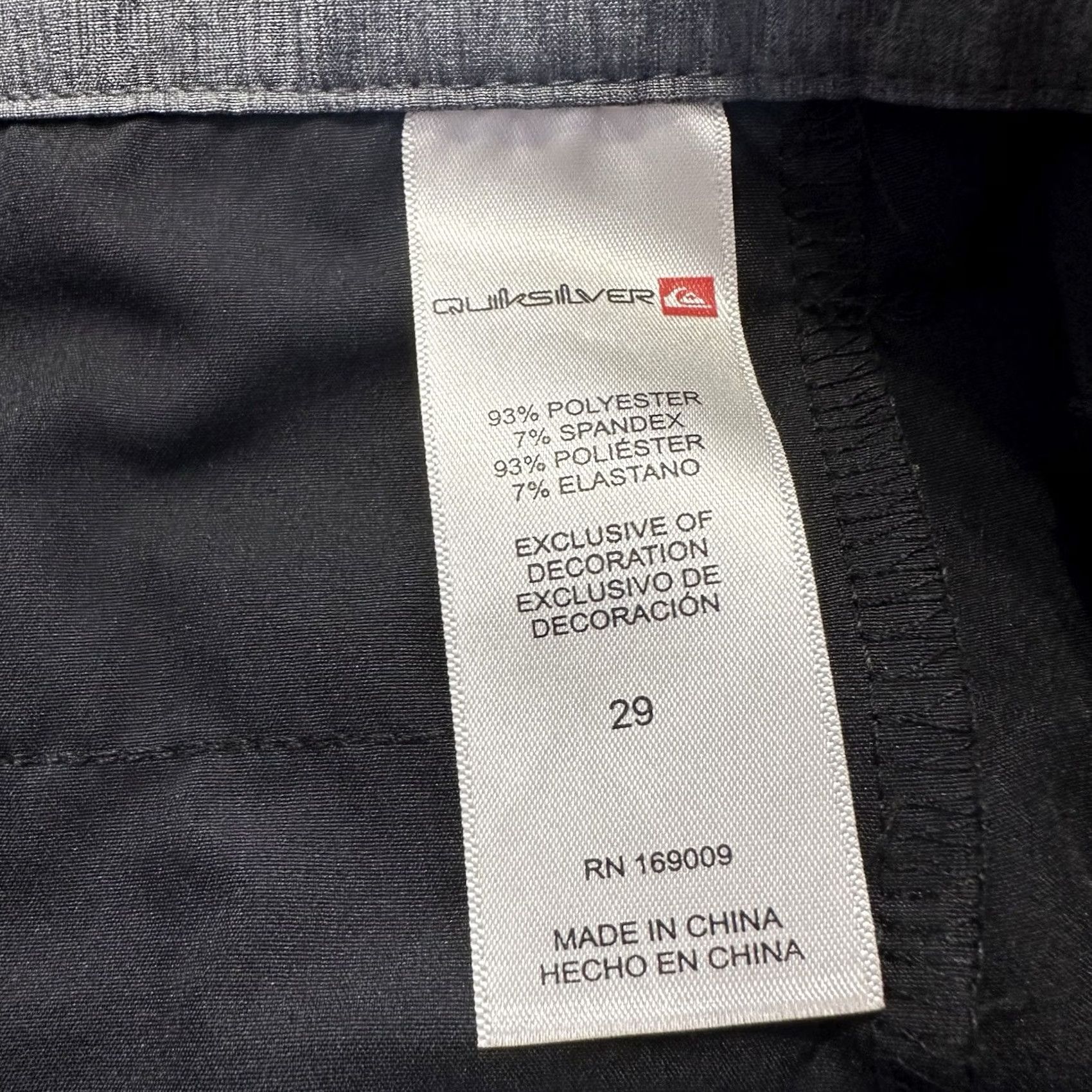 Quiksilver Quiksilver Shorts Mens 29 Black Hybird Flat Front Chino Walk Short 18.5” Stretch Size US 29 - 5 Thumbnail