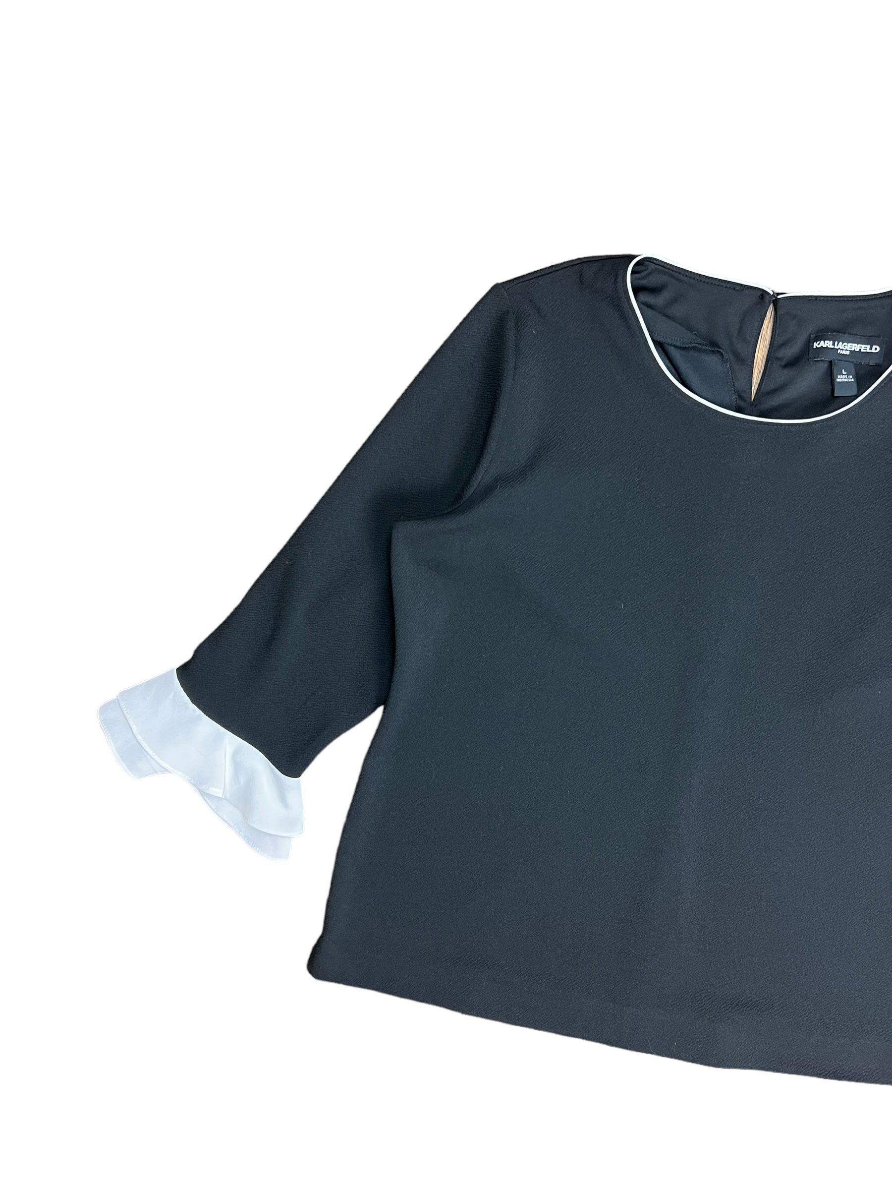 Designer × Karl Lagerfeld Karl Lagerfeld Ruffle Sleeve Blouse - L Size L / US 10 / IT 46 - 3 Thumbnail