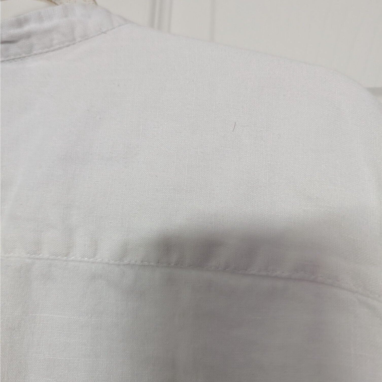 Designer Grace Elements 100% Linen Smocked Shirt Womens Size XL White Size XL / US 12-14 / IT 48-50 - 8 Thumbnail