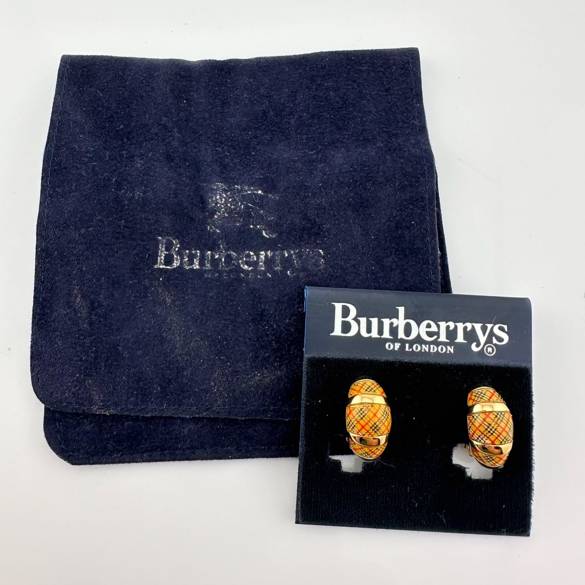 Burberry Burberrys of London Nova Check Clip On Earrings with Branded Size ONE SIZE - 2 Thumbnail