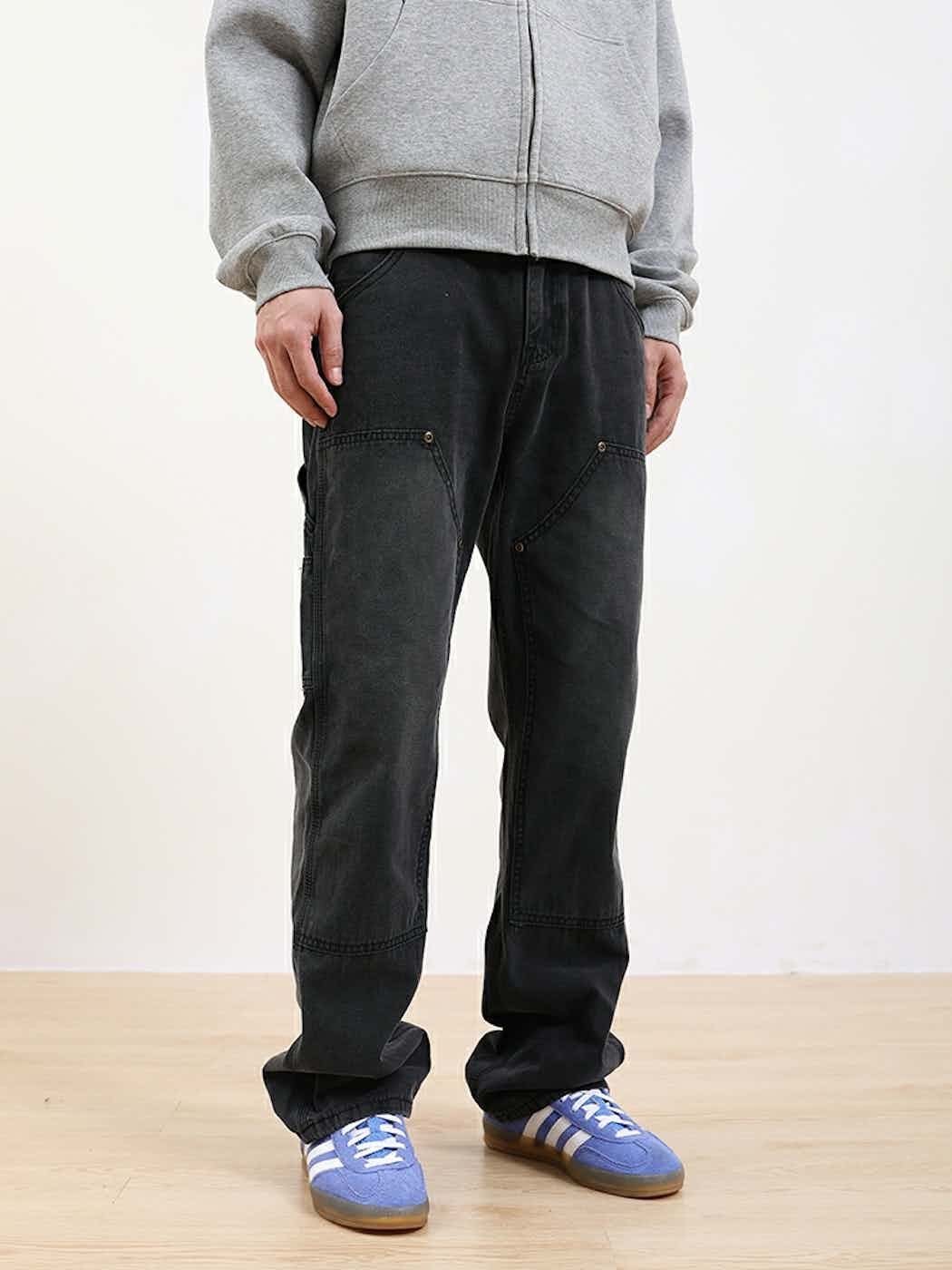washed faded baggy carpenter hiphop pants