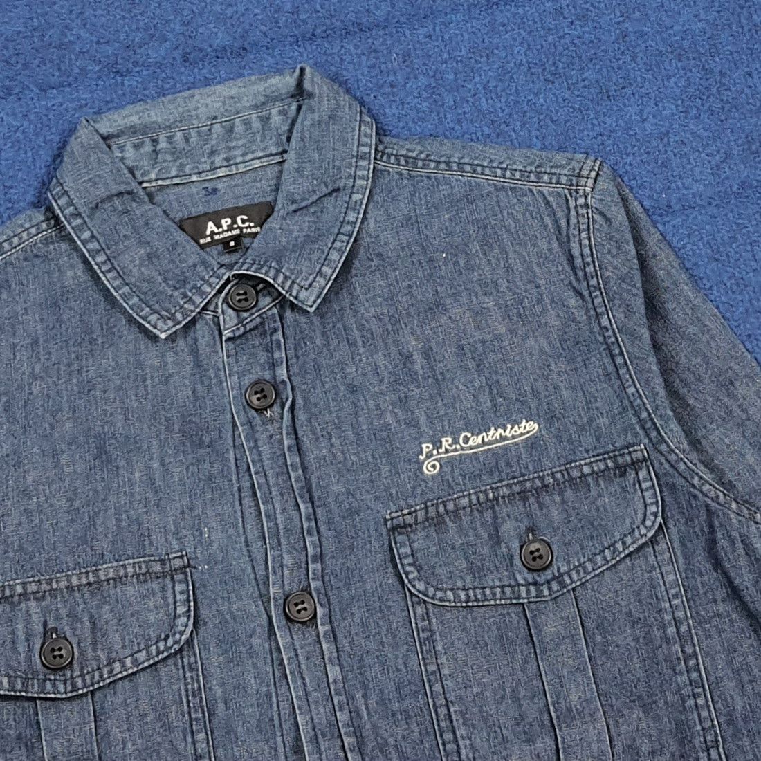 A.P.C. Vintage A.P.C. P.R. Centriste Embroidery Denim Shirt C301N37 Size US XS / EU 42 / 0 - 2 Thumbnail