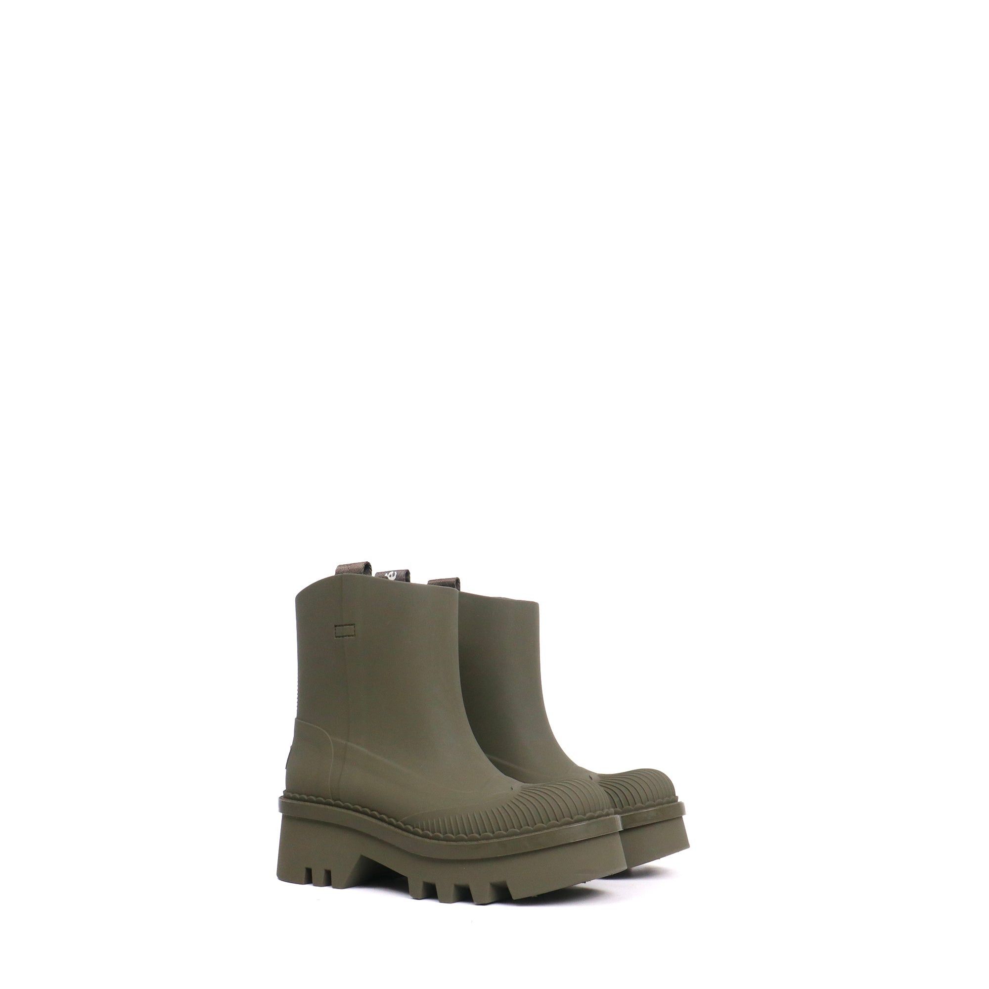 Chloe CHLOÉ - Raina Chloé rain boots in khaki rubber (T36) Size US 5 / IT 35 - 1 Thumbnail