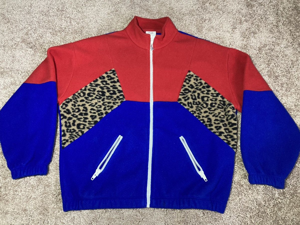SS21 Celine Oversized Fleece Sweater Jacket Leopard 2021 90s
