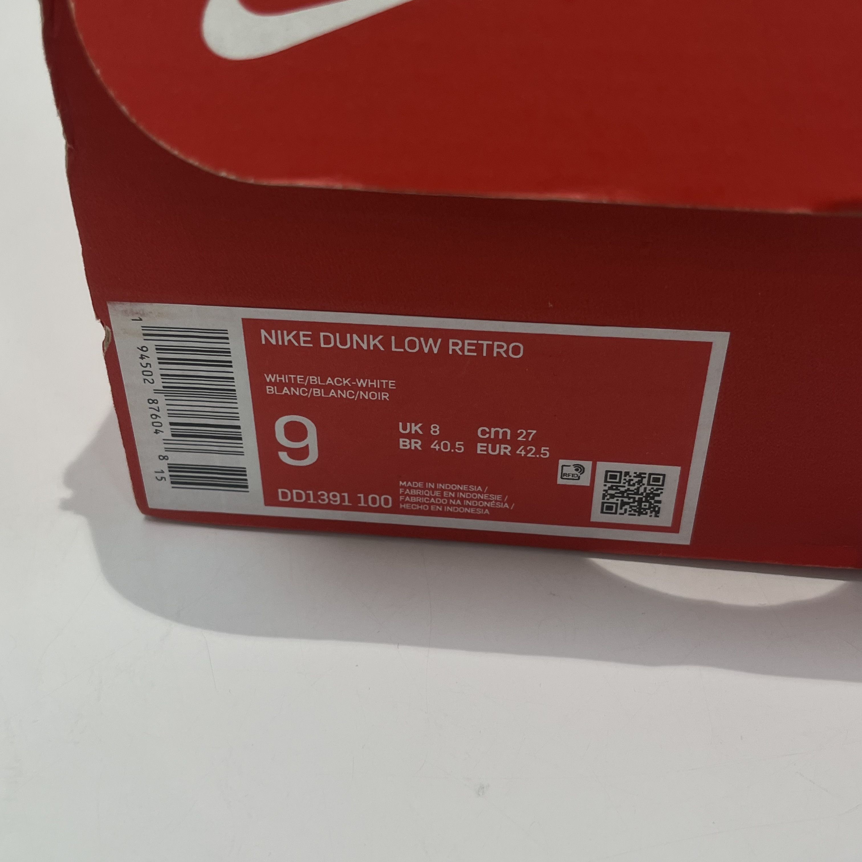 Nike Nike Dunk Low Retro Black White 2021 Size US 9 / EU 42 - 7 Thumbnail
