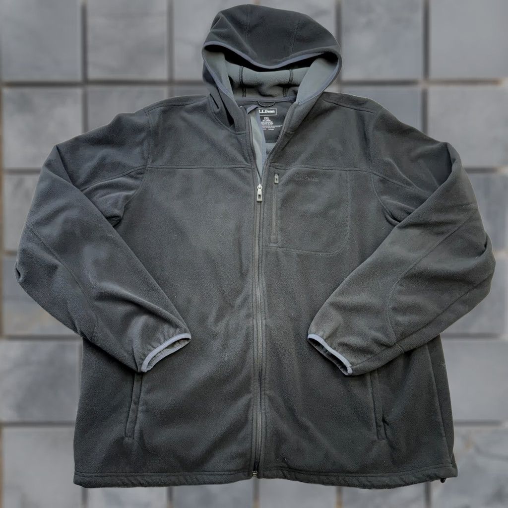 Vintage L.L. Bean Jacket Mens 2XLT Black Fleece Hooded Coat Full Zip Outdoors Casual Layer Jacket Size US XXL / EU 58 / 5 - 1 Thumbnail