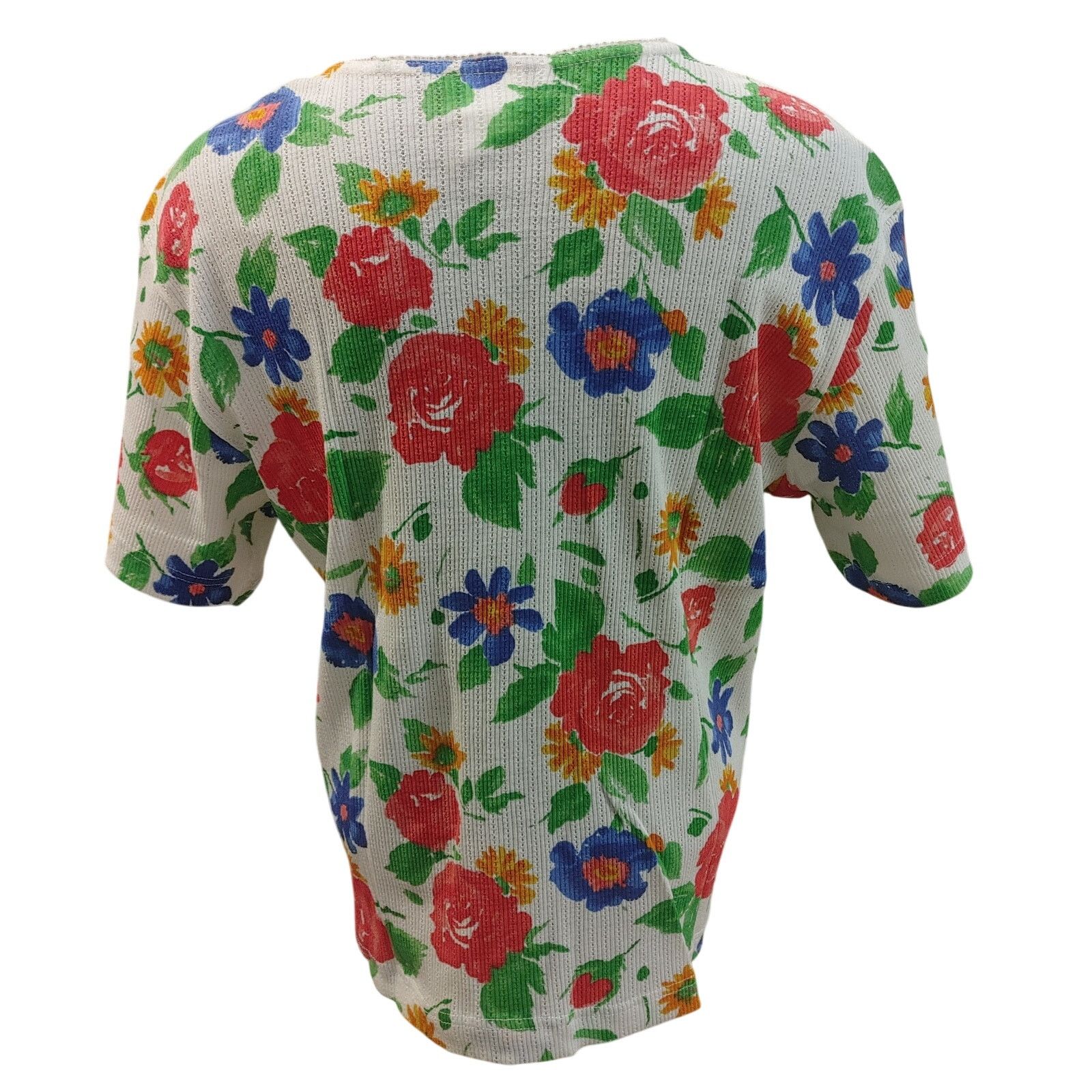 Other Katelyn Rose M White/Multi-Color Floral Short Sleeve Top Size M / US 6-8 / IT 42-44 - 2 Thumbnail
