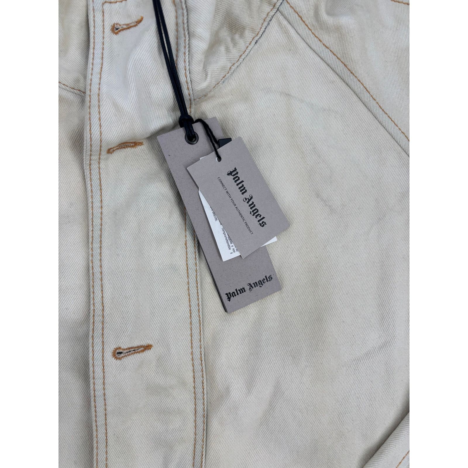Palm Angels Palm Angels Dirtybull Mulholland Beige Denim Jacket Size LG Size US L / EU 52-54 / 3 - 5 Thumbnail
