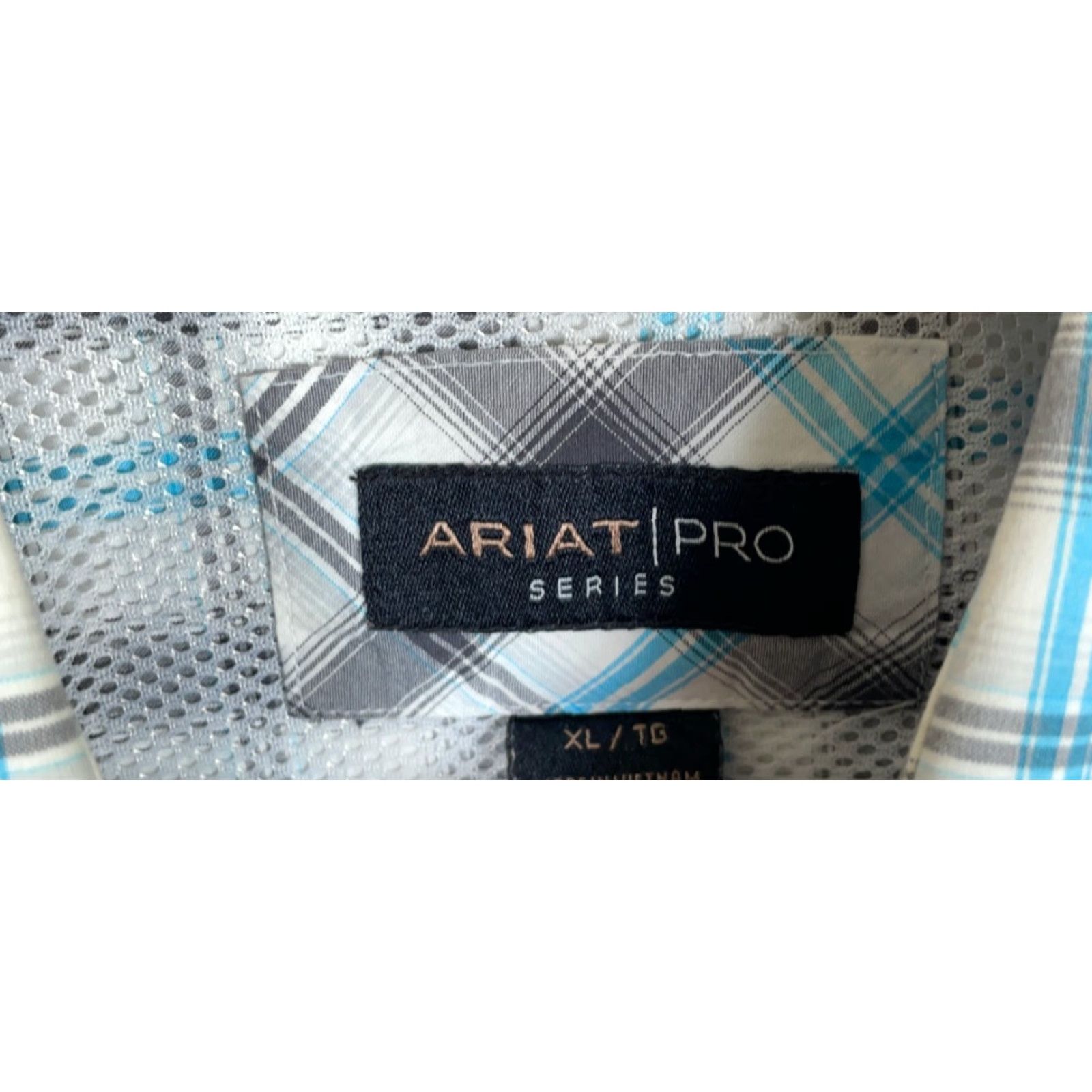 Ariat Ariat Pro Series Shirt Adult XL White Blue Gray Check Long Sleeve Workwear Size US XL / EU 56 / 4 - 3 Thumbnail