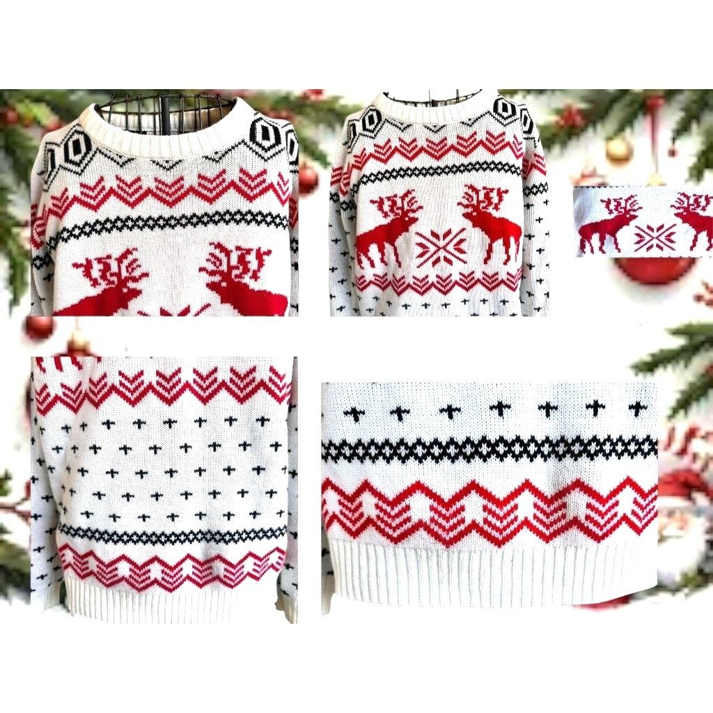 Other v28 Ugly Christmas Reindeer Sweater Unisex Large Winter Merr Size US L / EU 52-54 / 3 - 8 Thumbnail