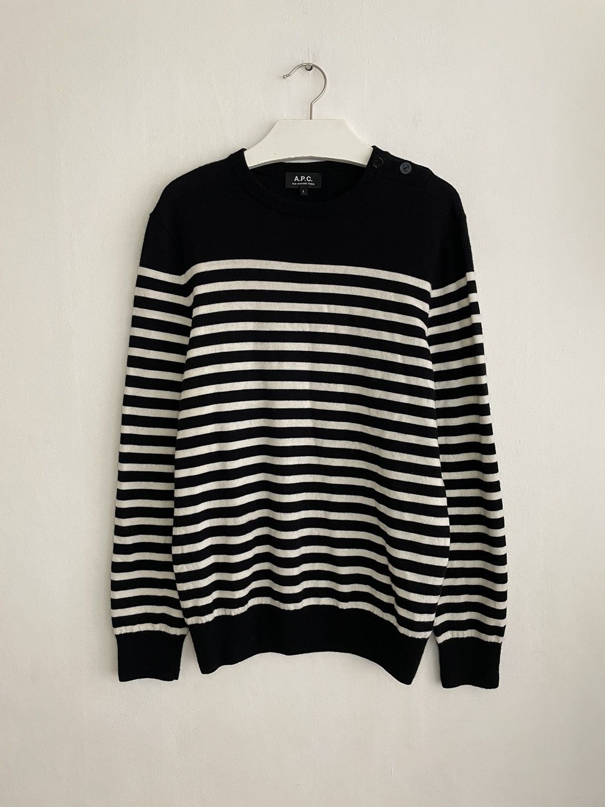 A.P.C. A.P.C Striped Merino Sweater Size US L / EU 52-54 / 3 - 1 Thumbnail