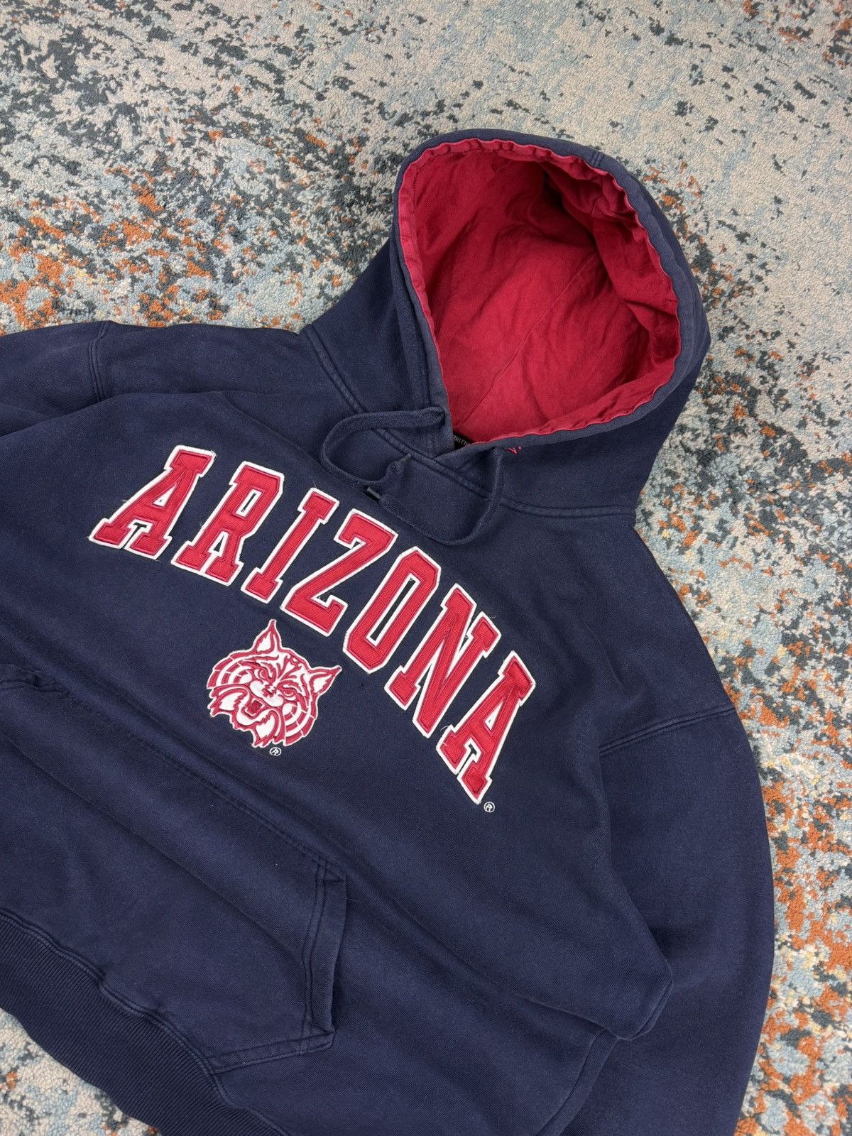 NCAA × Vintage Vintage 90s Arizona Wildcats NCAA spellout boxy baggy hoodie Size US M / EU 48-50 / 2 - 2 Thumbnail