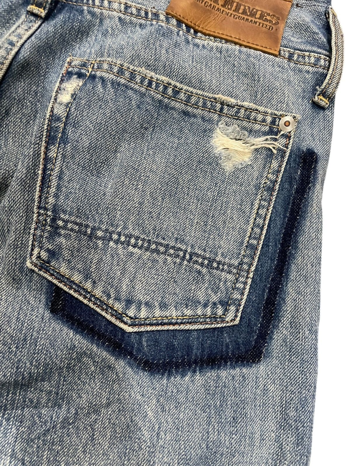 If Six Was Nine GOA Nimes Selvedge Destroyed Rockers Jeans Size US 28 / EU 44 - 15 Thumbnail