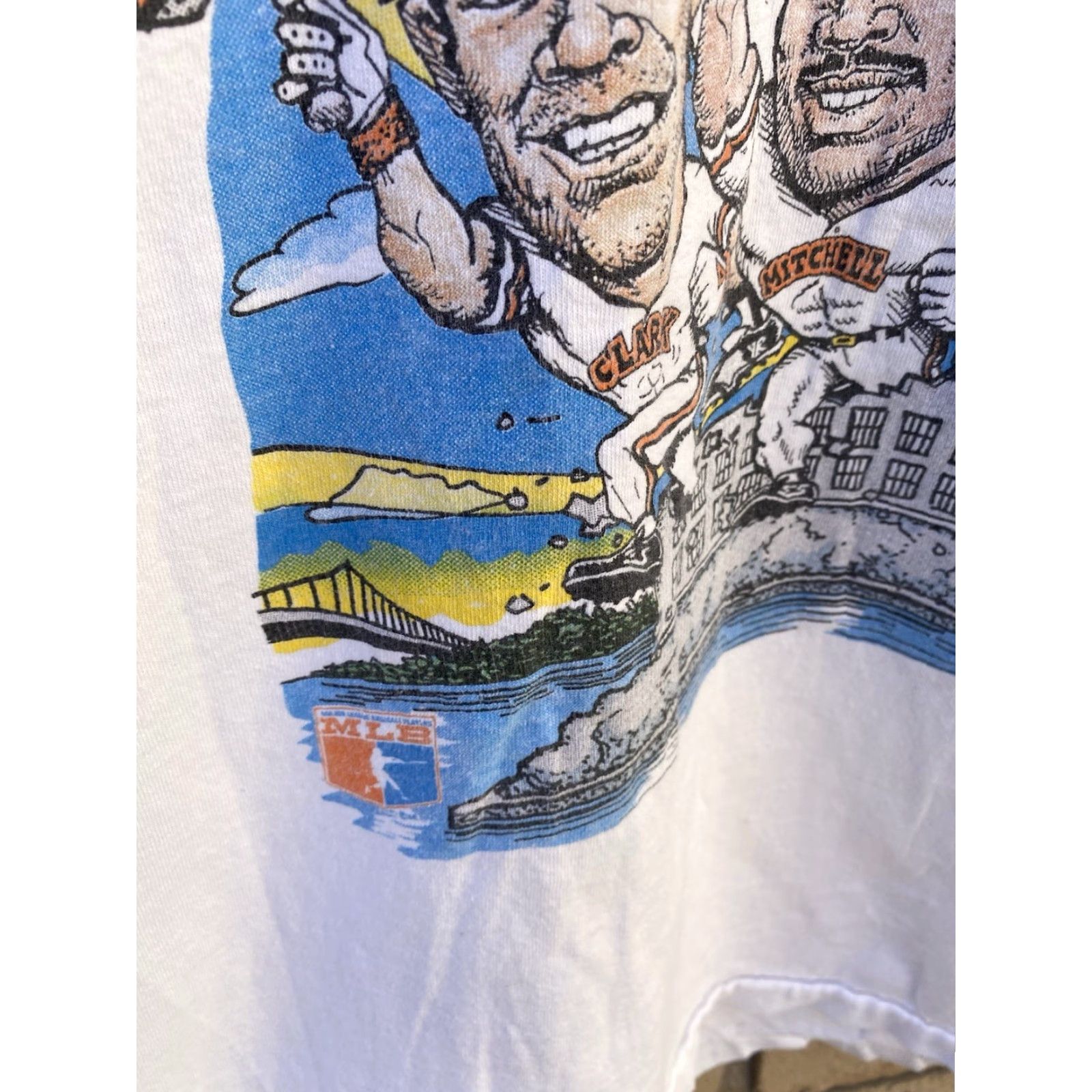 Fruit Of The Loom VINTAGE Fruit of the Loom T-Shirt San Francisco Giants Caricature White XL Mens Short Sleeve Graphic Print Sports California 1980s 1990s Size US XL / EU 56 / 4 - 5 Thumbnail