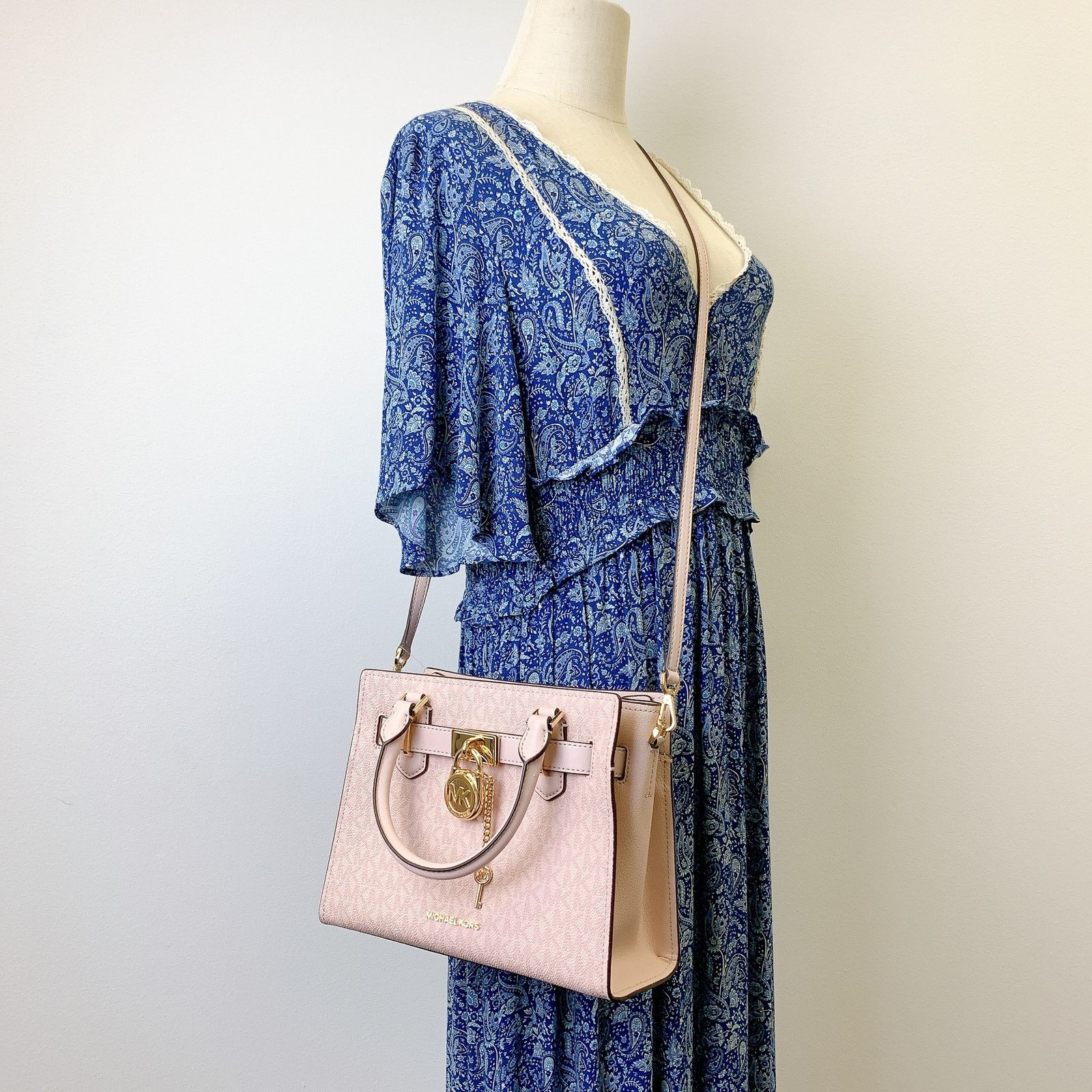 Michael Kors Michael Kors 35F1GHMS1B Hamilton Small Logo Satchel IN PWDR Size ONE SIZE - 1 Thumbnail