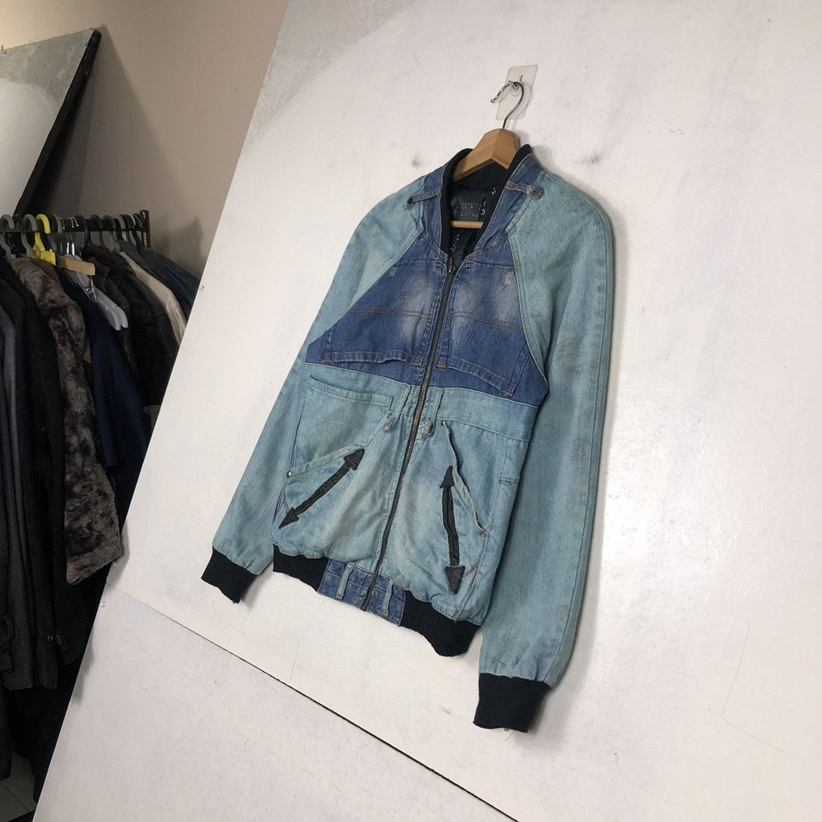 Japanese Brand 📌VINTAGE BOMBER DENIM JACKET INDIGO DESIGN DESIGUAL Size US S / EU 44-46 / 1 - 3 Thumbnail