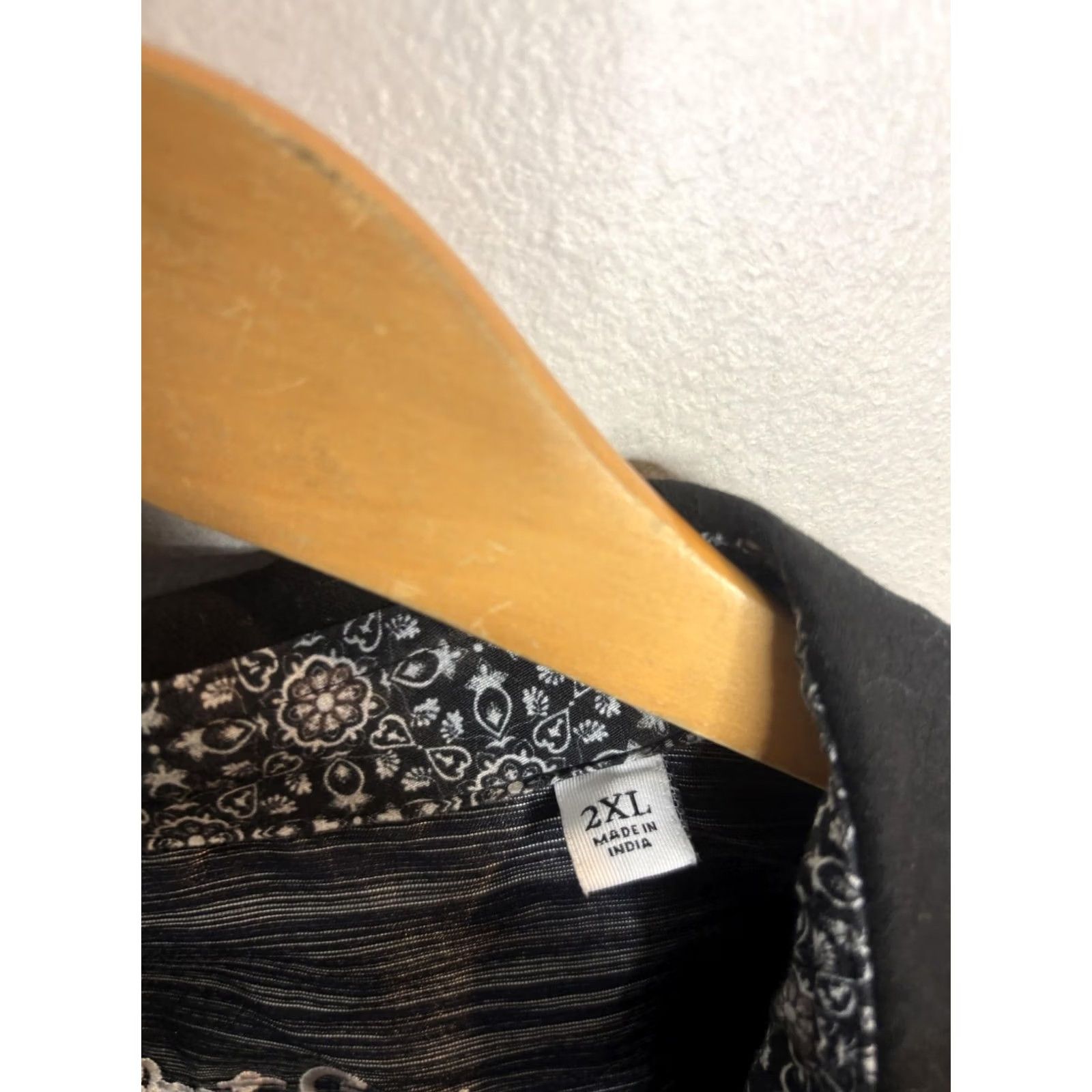 Robert Graham Robert Graham Shirt Mens 2XL Black Long Sleeve Dress Jacquard Size 48R - 4 Thumbnail