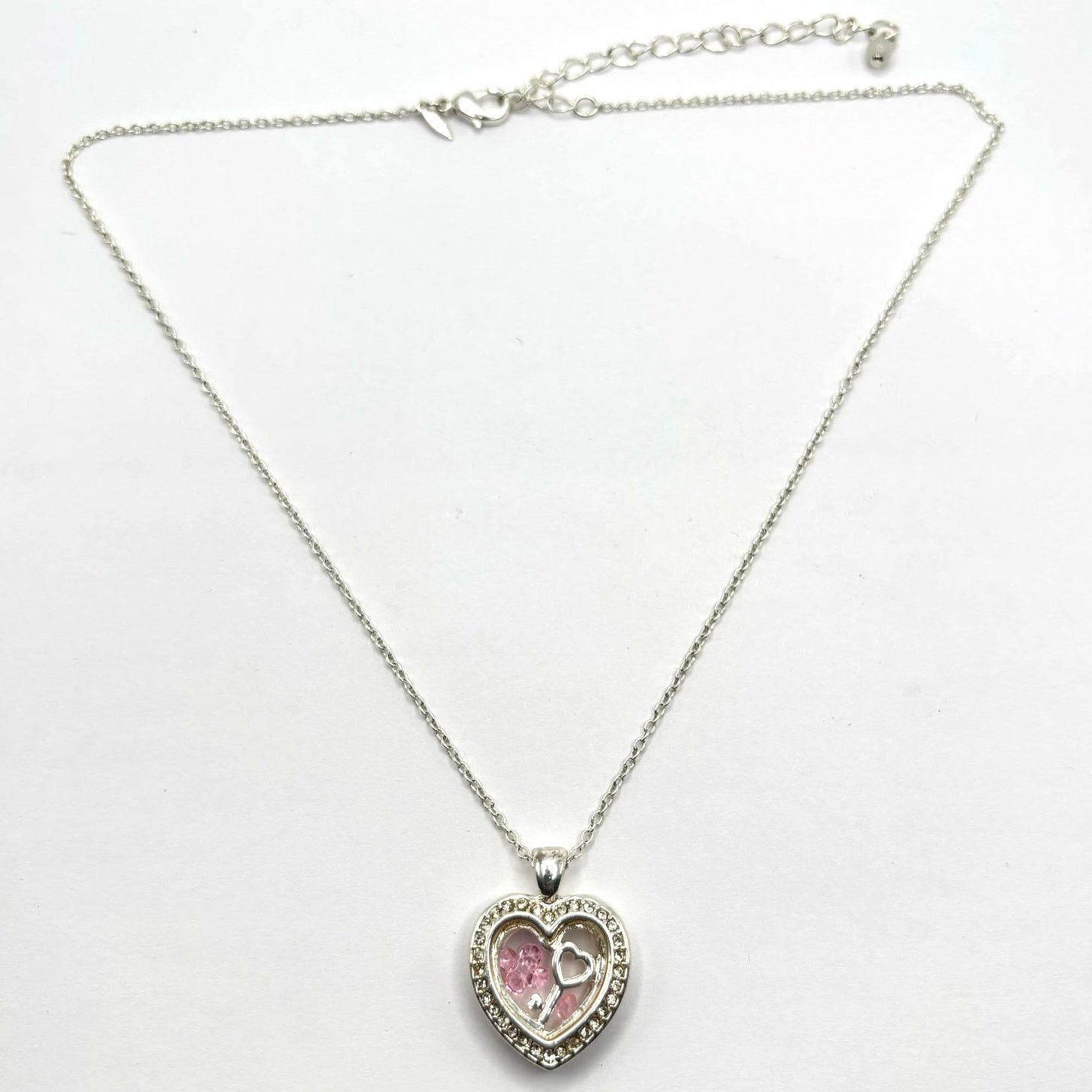 Other Silver & Pink Heart Necklace Size ONE SIZE - 3 Thumbnail