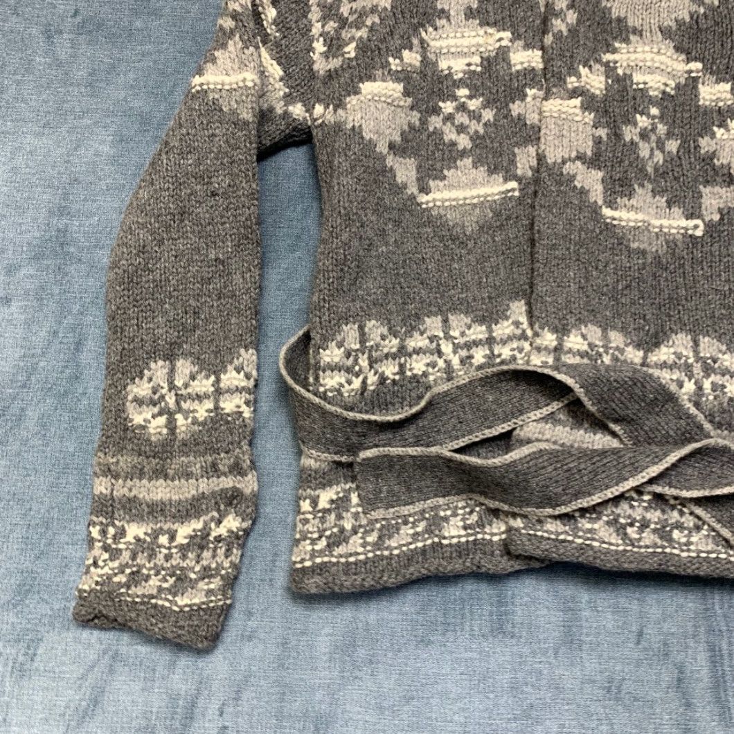 Gap Gap Sweater Womens S Gray Aztec Print Wool Tie Waist Open Front Hooded Size S / US 4 / IT 40 - 3 Thumbnail