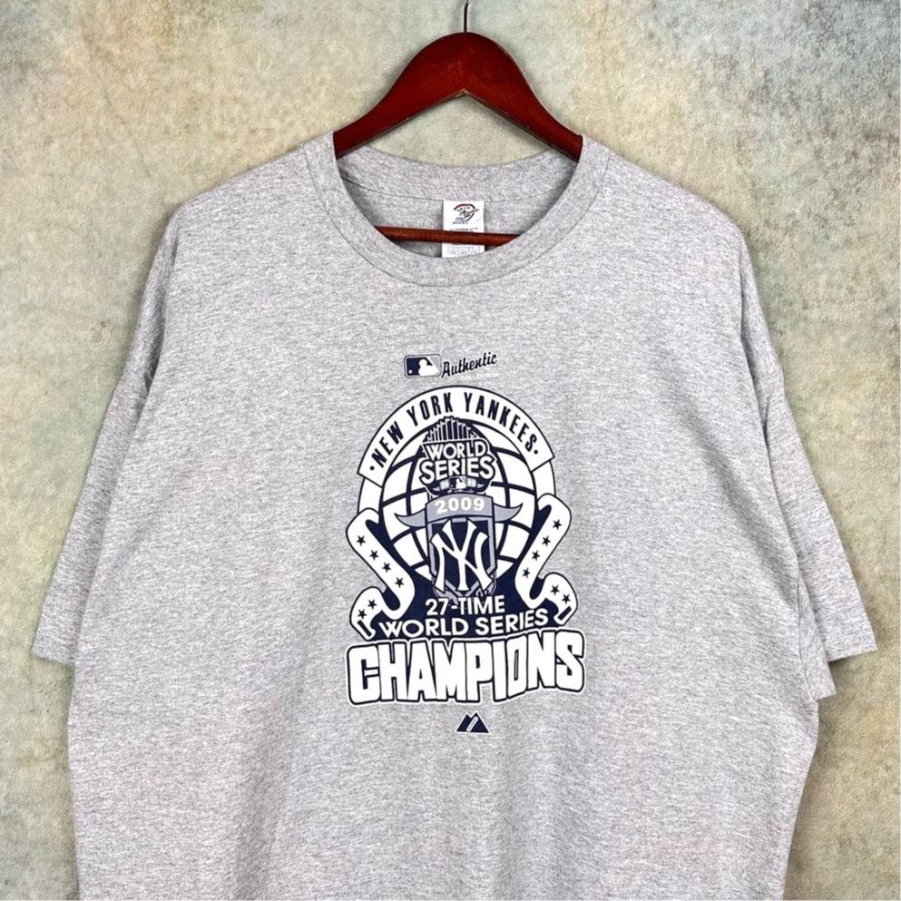 MLB × New York Yankees × Vintage New York Yankees World Series Champions T Shirt XXL Gray MLB Size US XXL / EU 58 / 5 - 1 Thumbnail