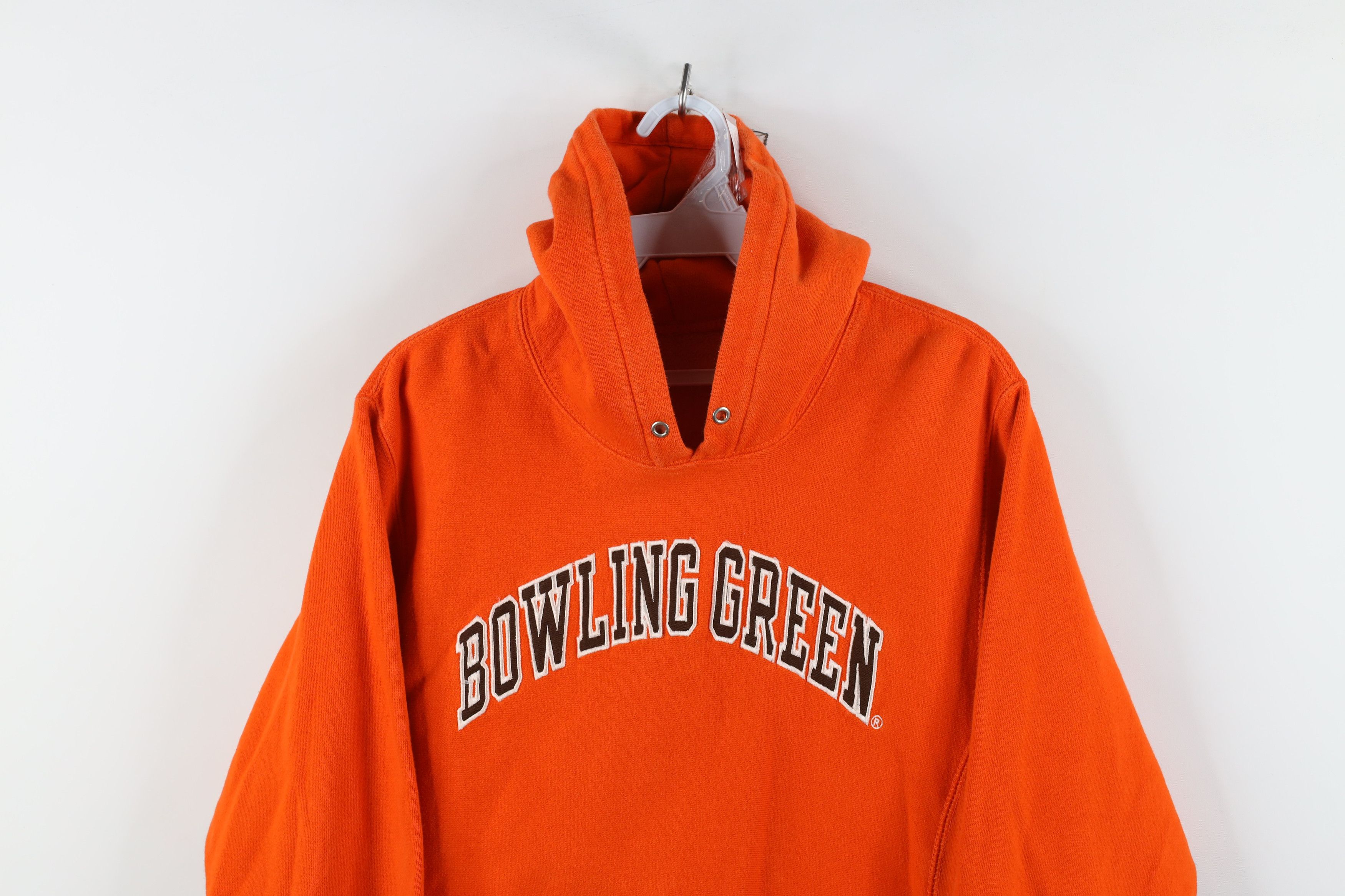 Vintage Vintage 90s Green State University Heavyweight Hoodie Orange Size XS / US 0-2 / IT 36-38 - 2 Thumbnail