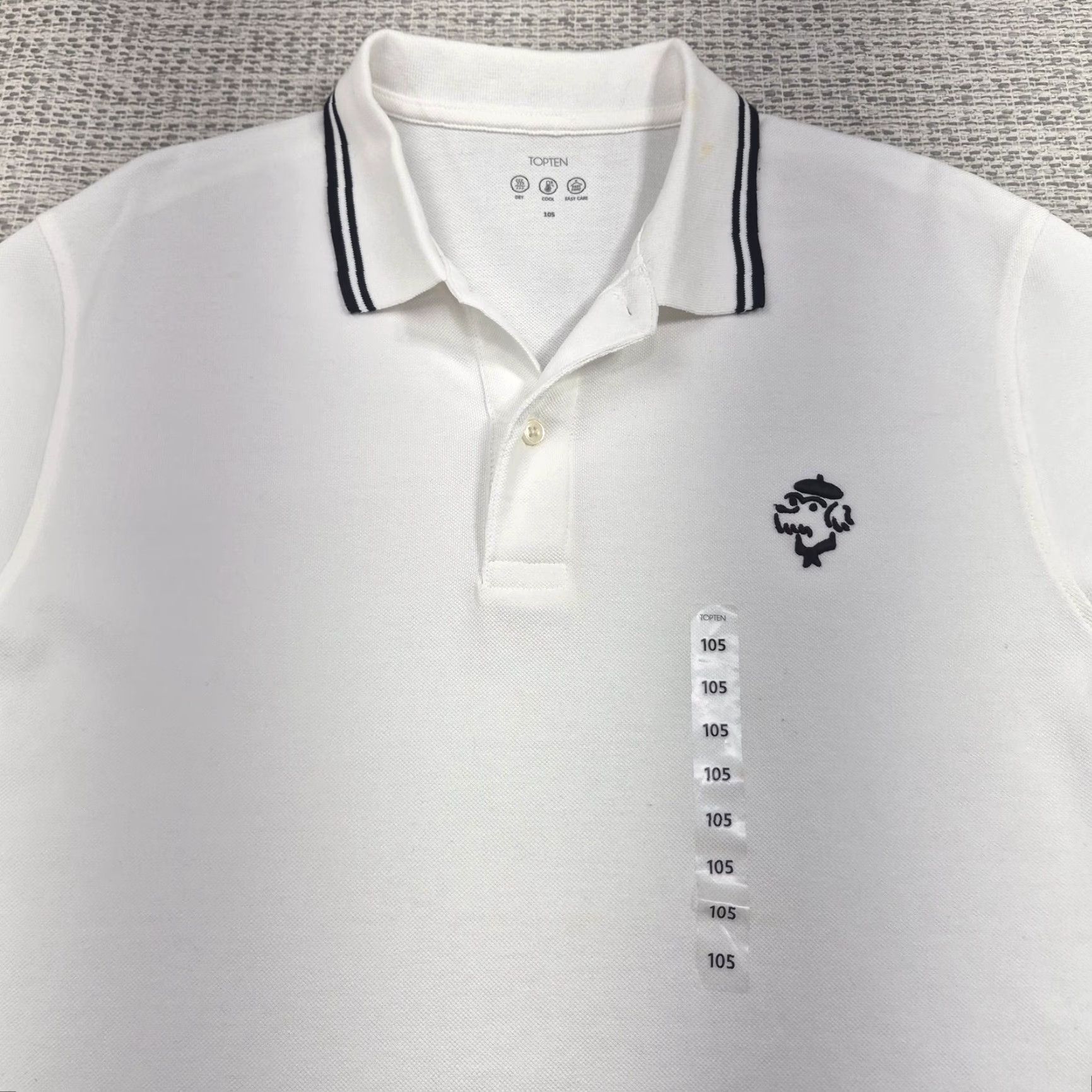 Vintage TOPTEN Polo Golf Shirt Mens Large White Tipped Collar Easy Care Tagless Casual Size US L / EU 52-54 / 3 - 4 Thumbnail