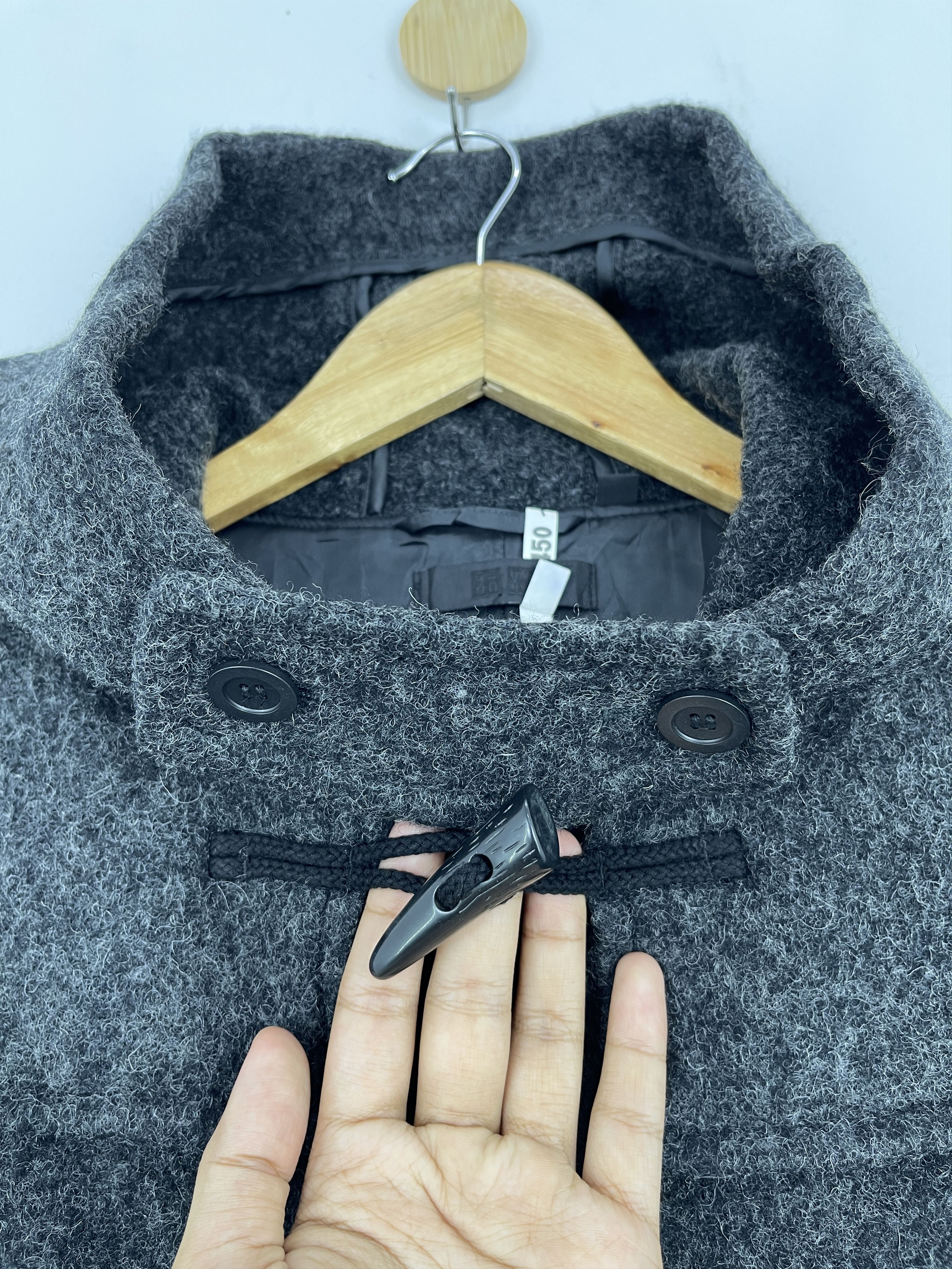 Japanese Brand Uniqlo Dark Gray Wool Cashmere Long Hooded Coat JA0088 Size US XL / EU 56 / 4 - 9 Thumbnail