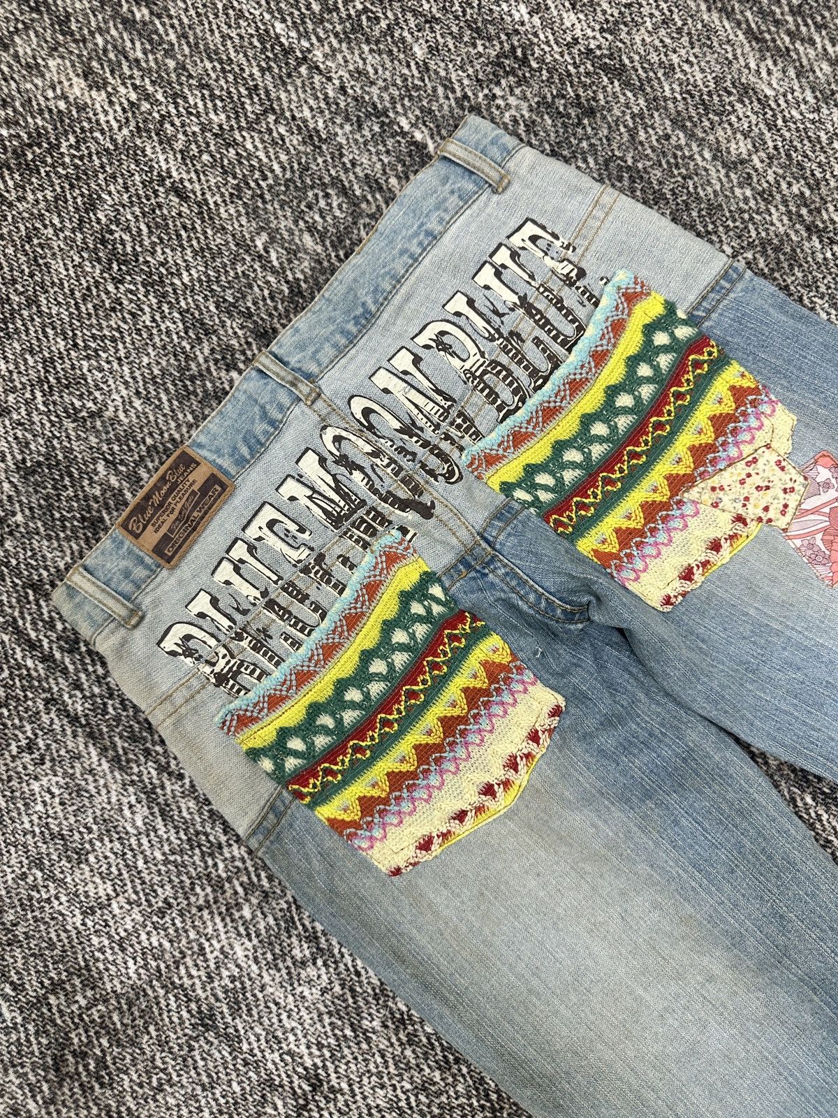 Blue Blue Japan × If Six Was Nine Blue Moon Blue Denim Jeans With Embroidered Pocket Size US 33 - 7 Thumbnail