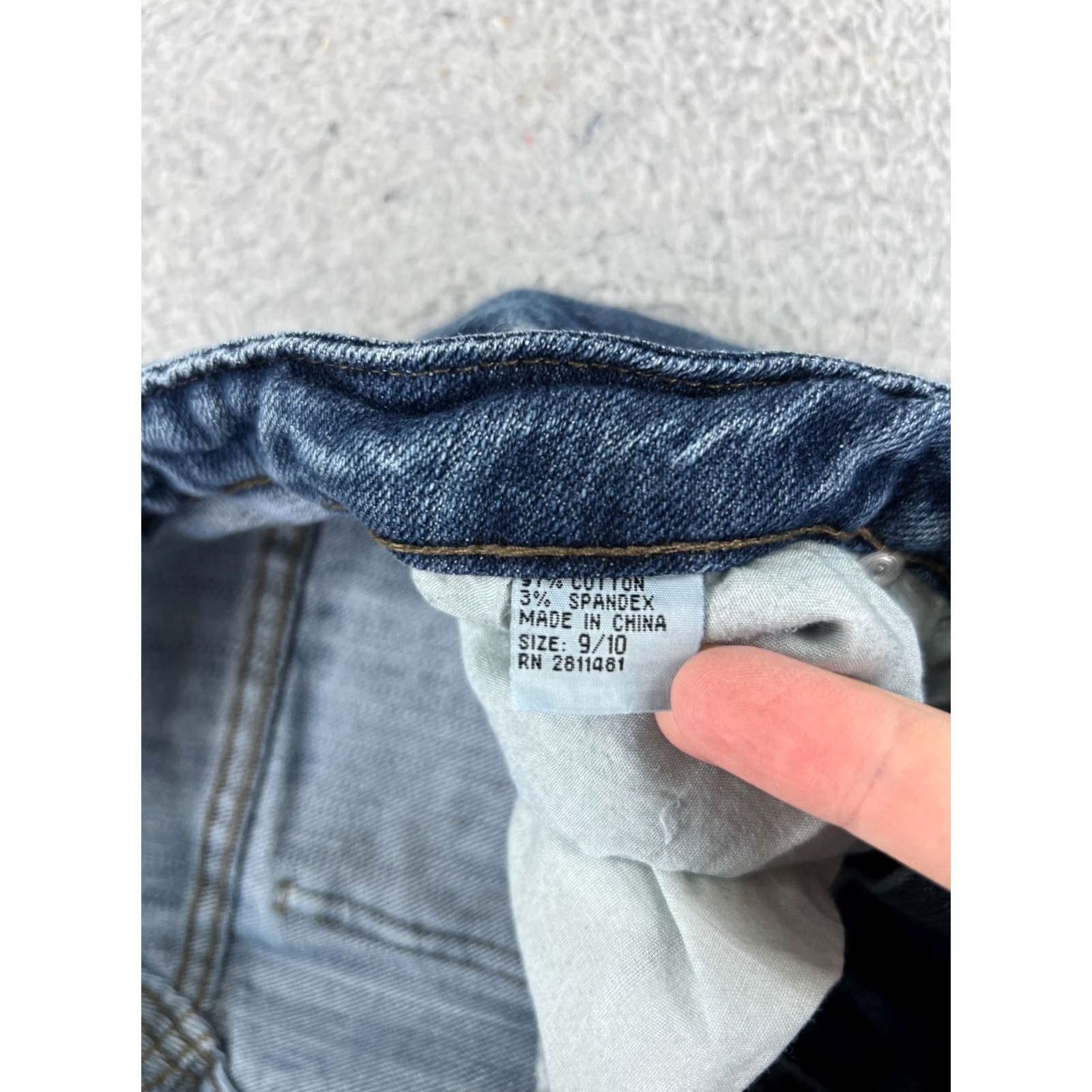 Vintage Scandal Jeans Women Bootcut Denim 5-Pocket Blue Mid Rise 28 Inseam 30 Cotton Blend Stretch Distressed Embroidered Zipper Modern Casual Womens Jeans Size 28" / US 6 / IT 42 - 4 Thumbnail