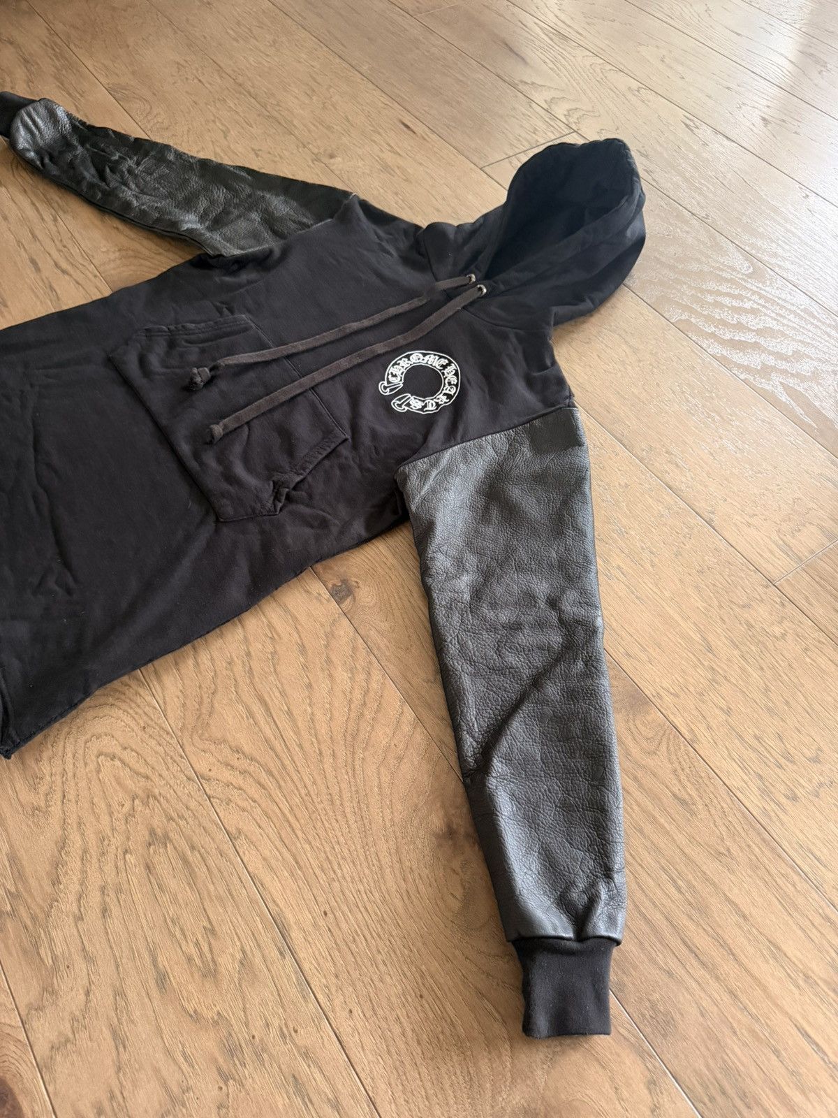 Chrome Hearts Chrome Hearts Sample Heavyweight Leather Sleeve Hoodie Size US S / EU 44-46 / 1 - 6 Thumbnail