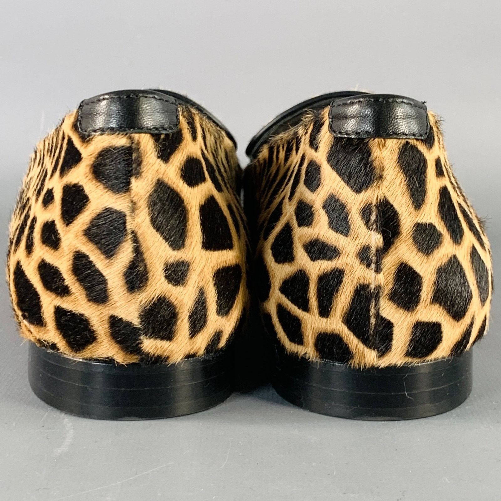 Manolo Blahnik MANOLO BLAHNIK Brown Black Pony Hair Giraffe Loafer Flats Size US 11 / IT 41 - 3 Thumbnail