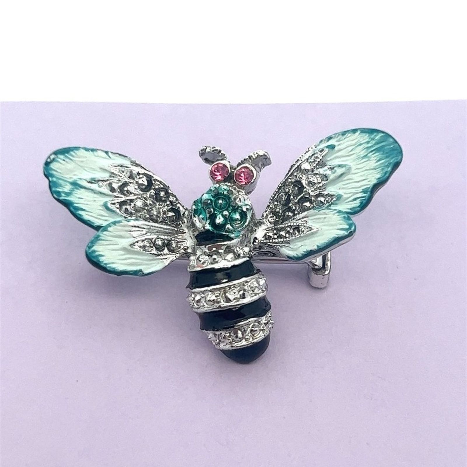 & Other Stories Beautiful Sparkling Rhinestone Green Black Silver Bee Brooch Size ONE SIZE - 1 Thumbnail