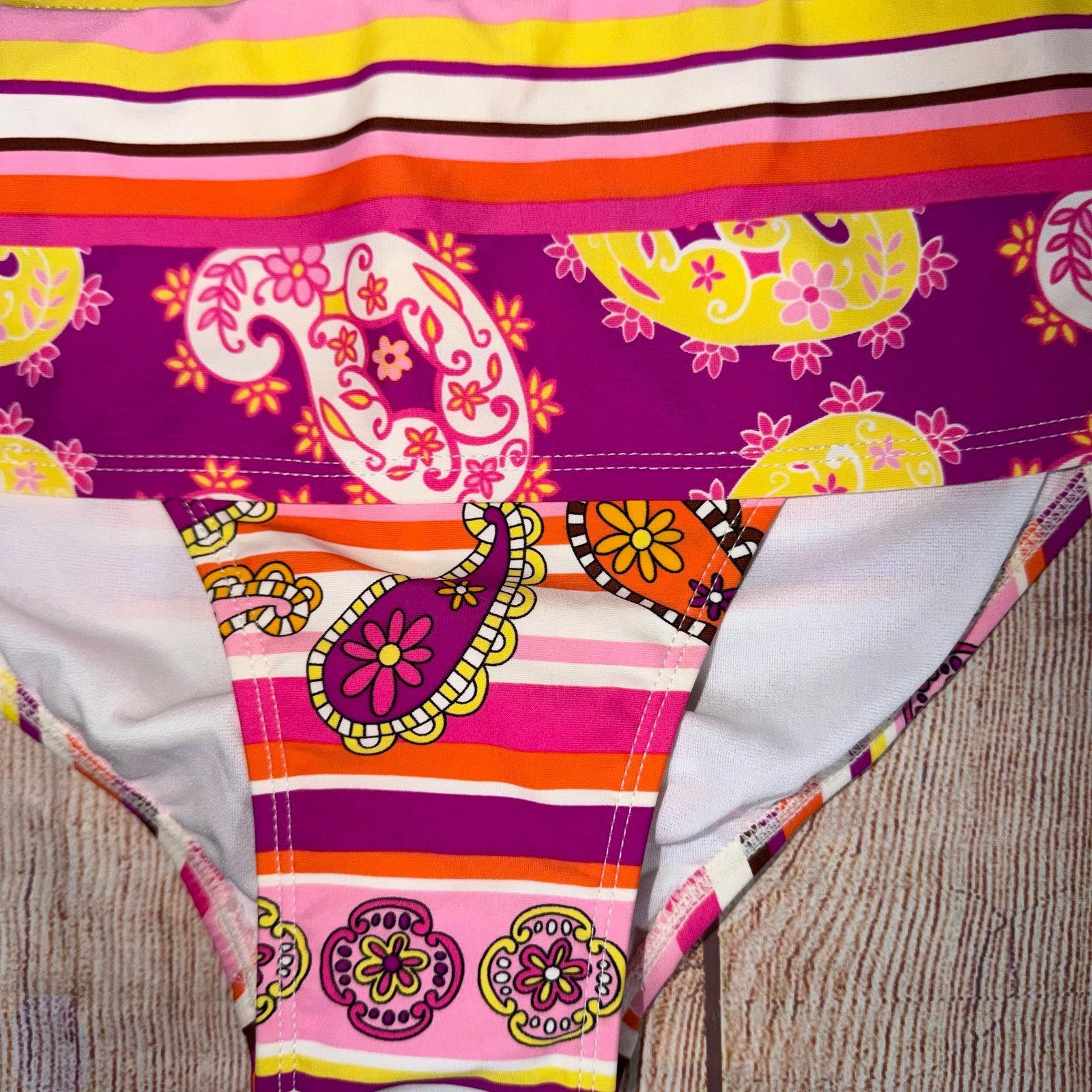Other No Boundaries Juniors XL Paisley Striped Bikini NWT Size ONE SIZE - 2 Thumbnail