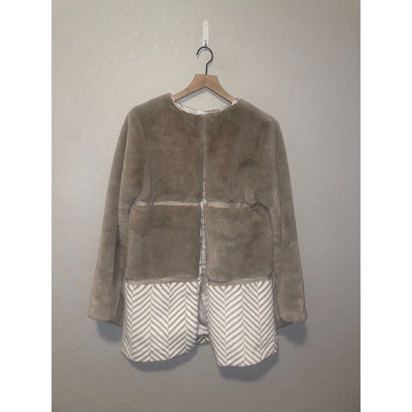 Other Womens Olympiah Coat Selle Two-Tone Fur Jacket Beige Small Size S / US 4 / IT 40 - 1 Thumbnail
